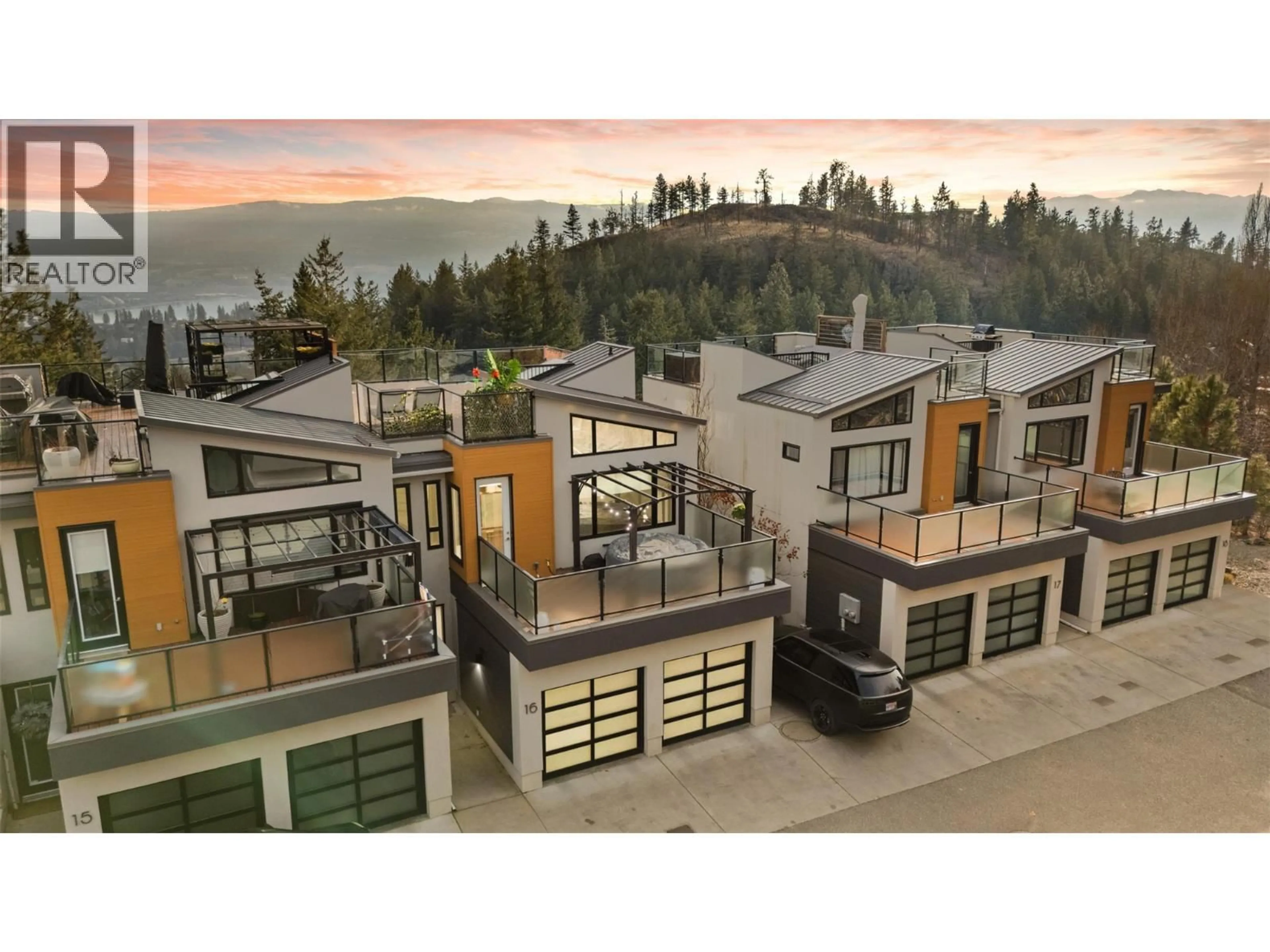 A pic from outside/outdoor area/front of a property/back of a property/a pic from drone, mountain view for 16 - 1818 PEAK POINT COURT, West Kelowna British Columbia V1Z4B4