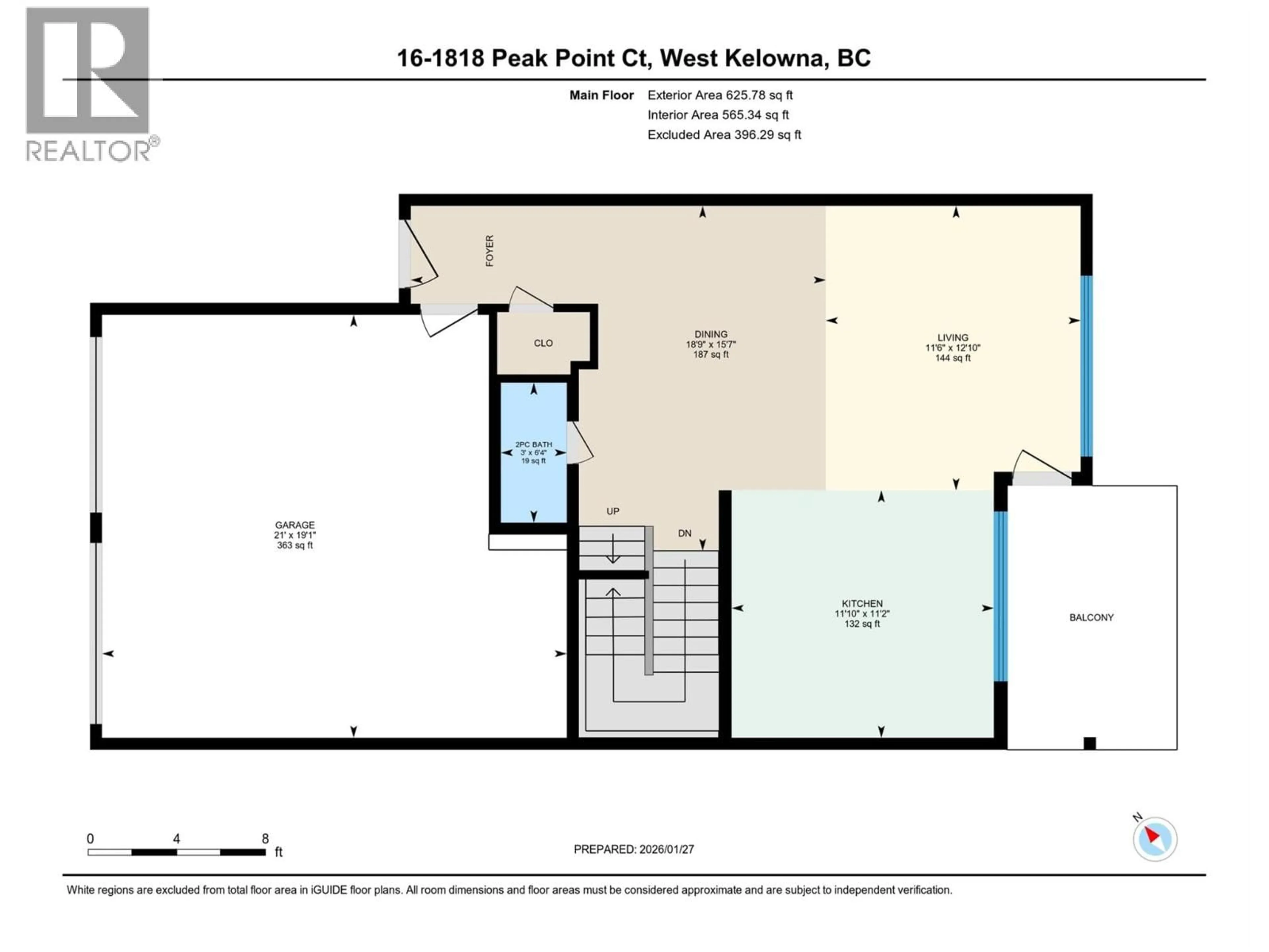 Floor plan for 16 - 1818 PEAK POINT COURT, West Kelowna British Columbia V1Z4B4