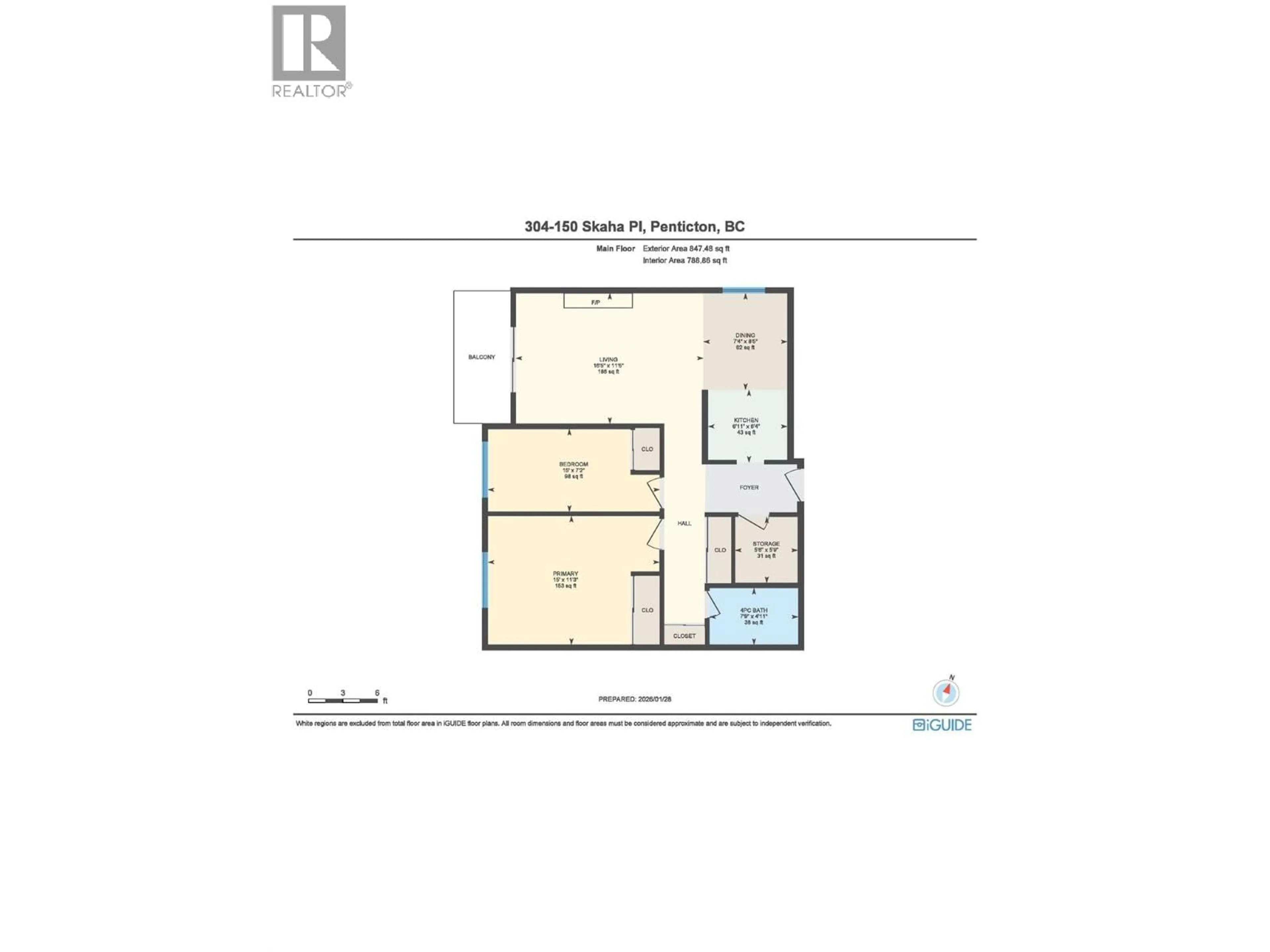 Floor plan for 304 - 150 SKAHA PLACE, Penticton British Columbia V2A7K1