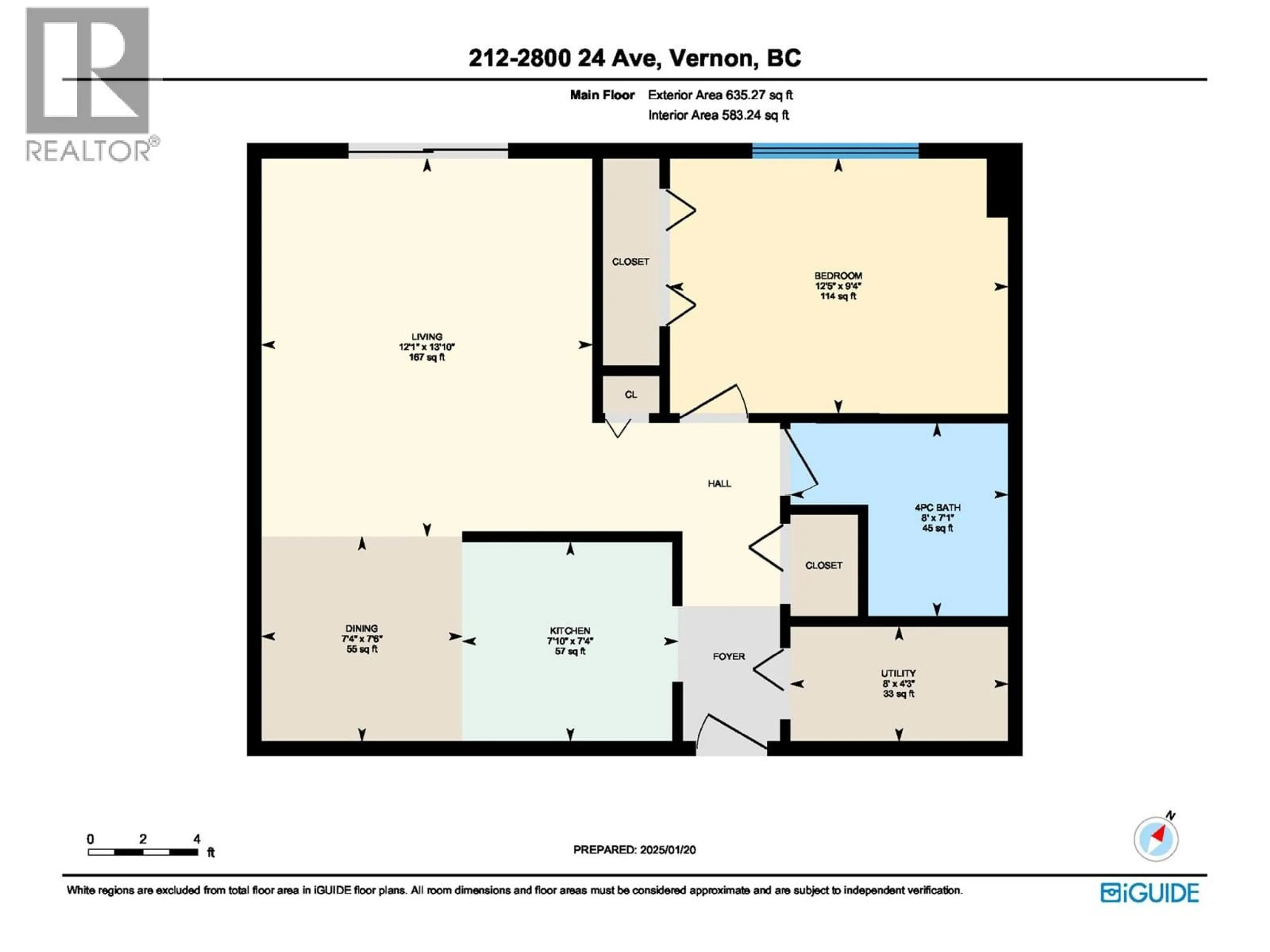 Floor plan for 212 - 3800 24 AVENUE, Vernon British Columbia V1T1L9