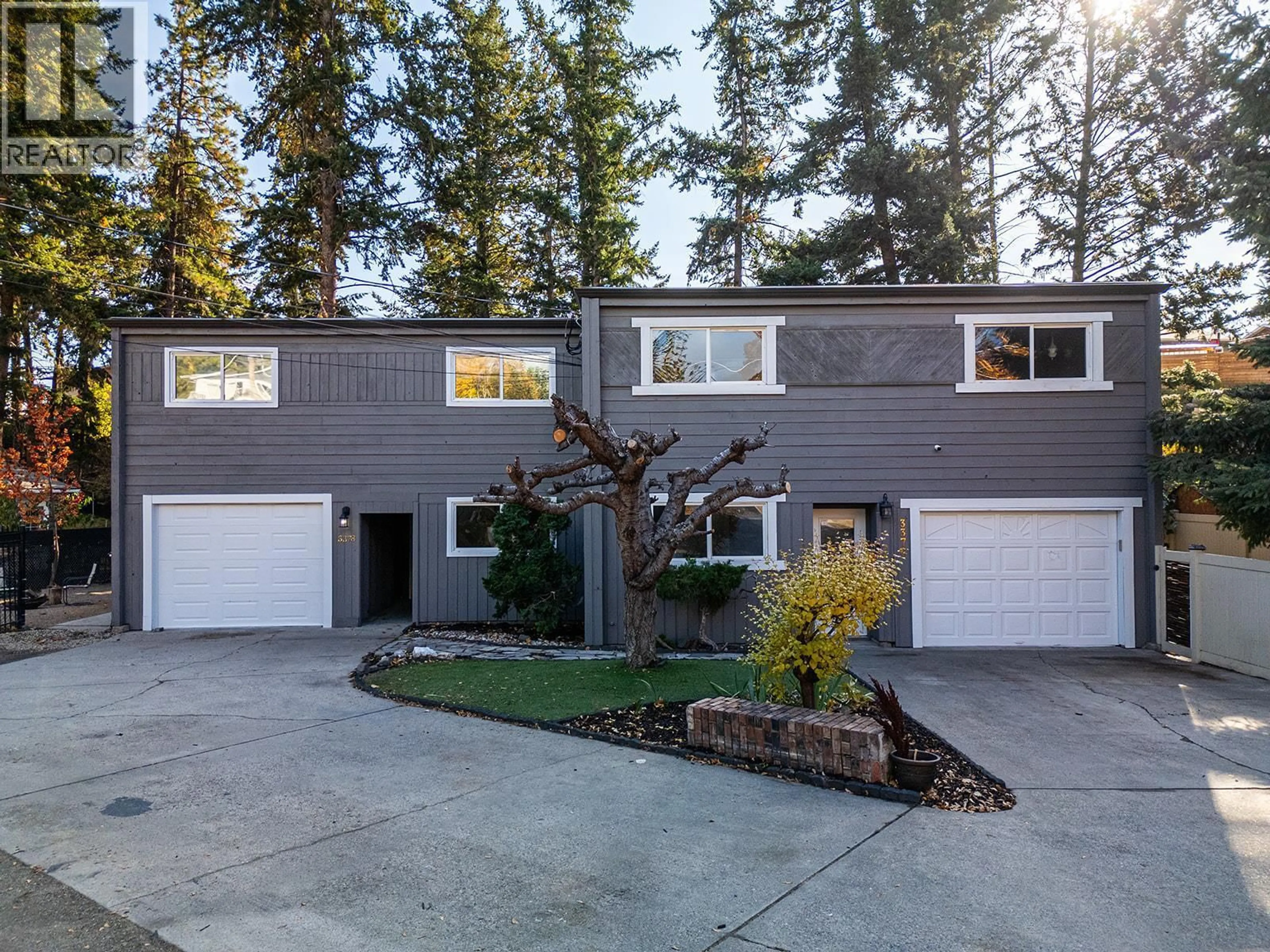 Home with vinyl exterior material, street for 3376/3378 MCMILLAN ROAD, West Kelowna British Columbia V4T1H1