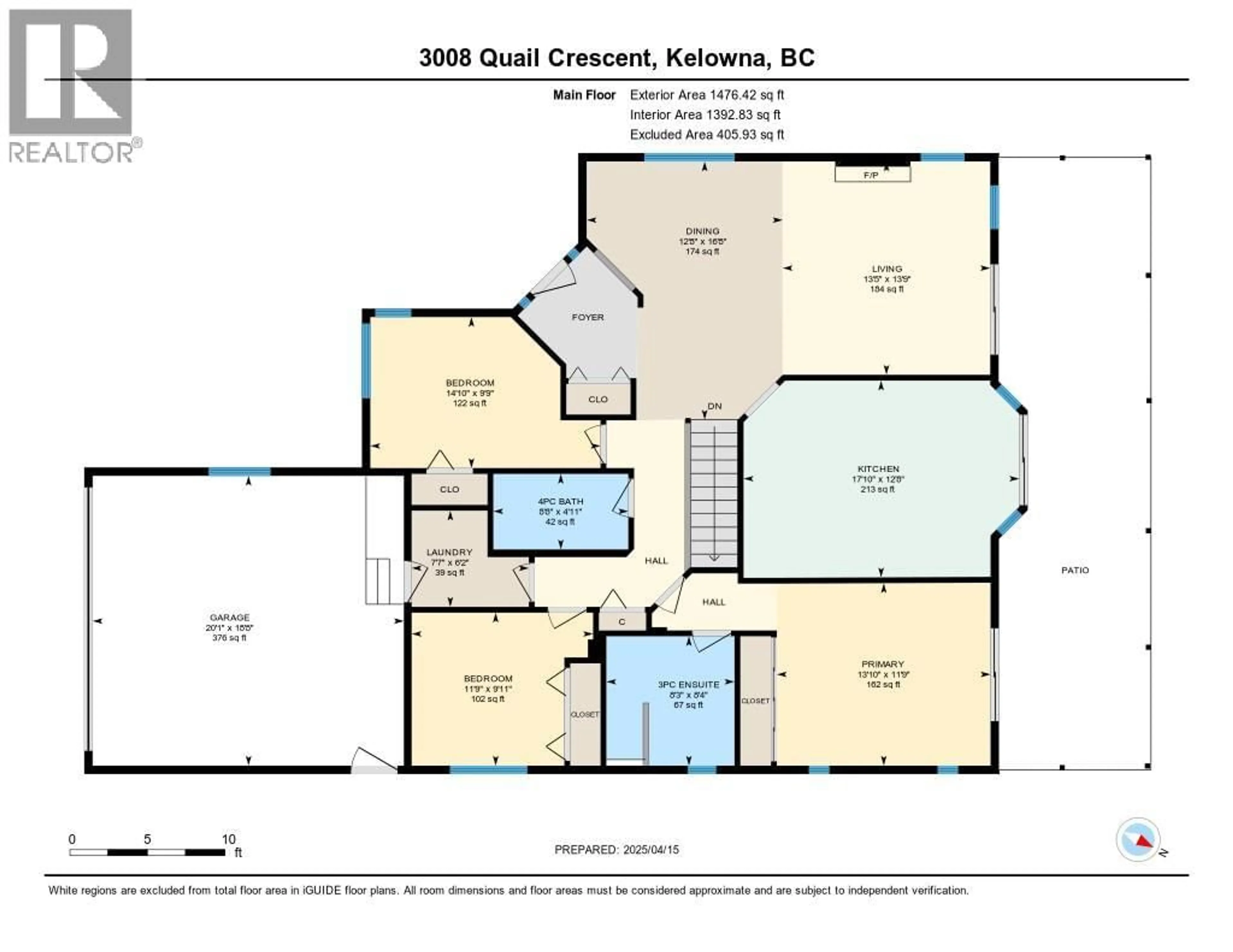 Floor plan for 3008 QUAIL CRESCENT, Kelowna British Columbia V1V1Z8