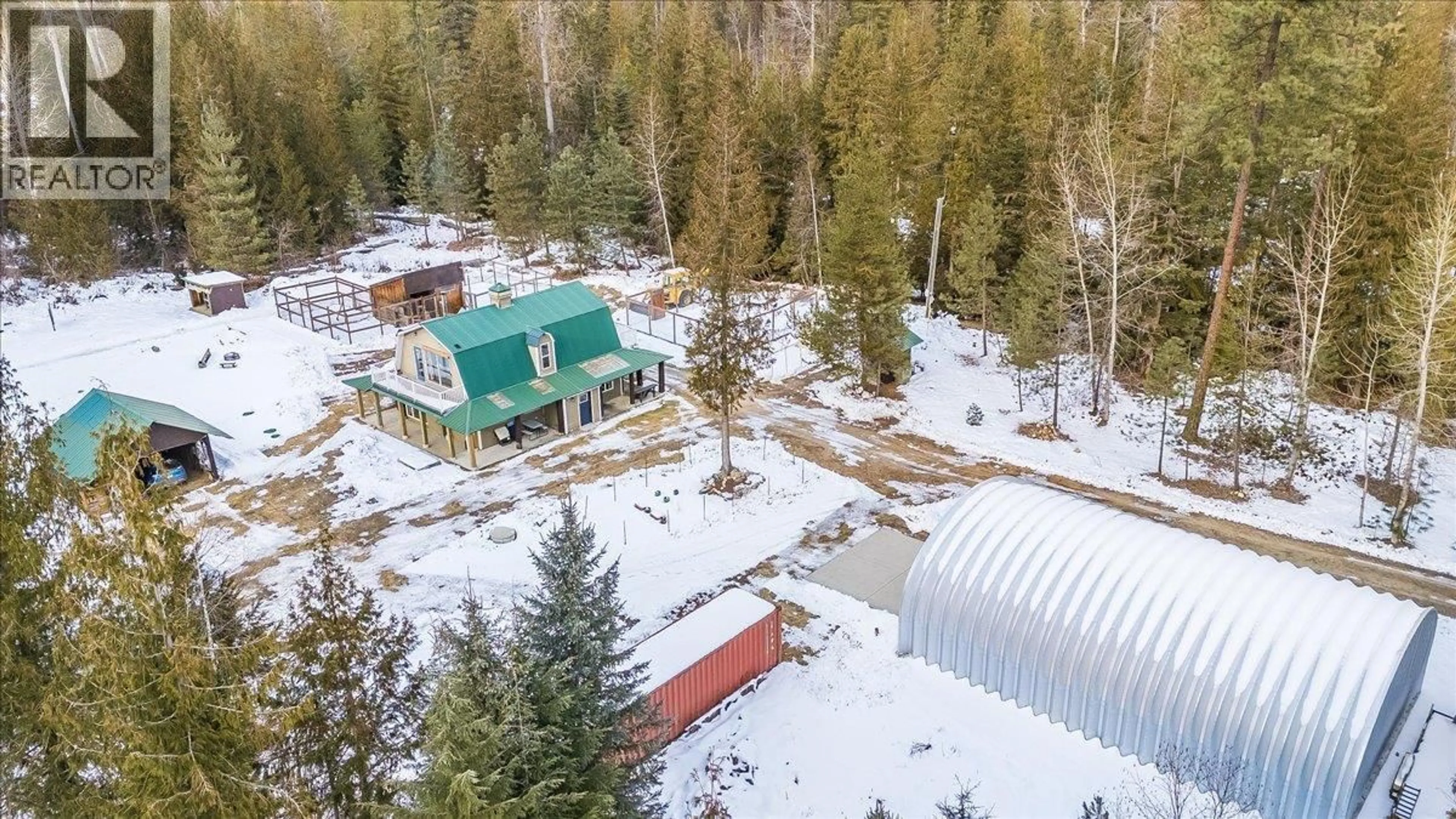 A pic from outside/outdoor area/front of a property/back of a property/a pic from drone, forest/trees view for 4453 PASSMORE UPPER ROAD, Passmore British Columbia V0G2J0