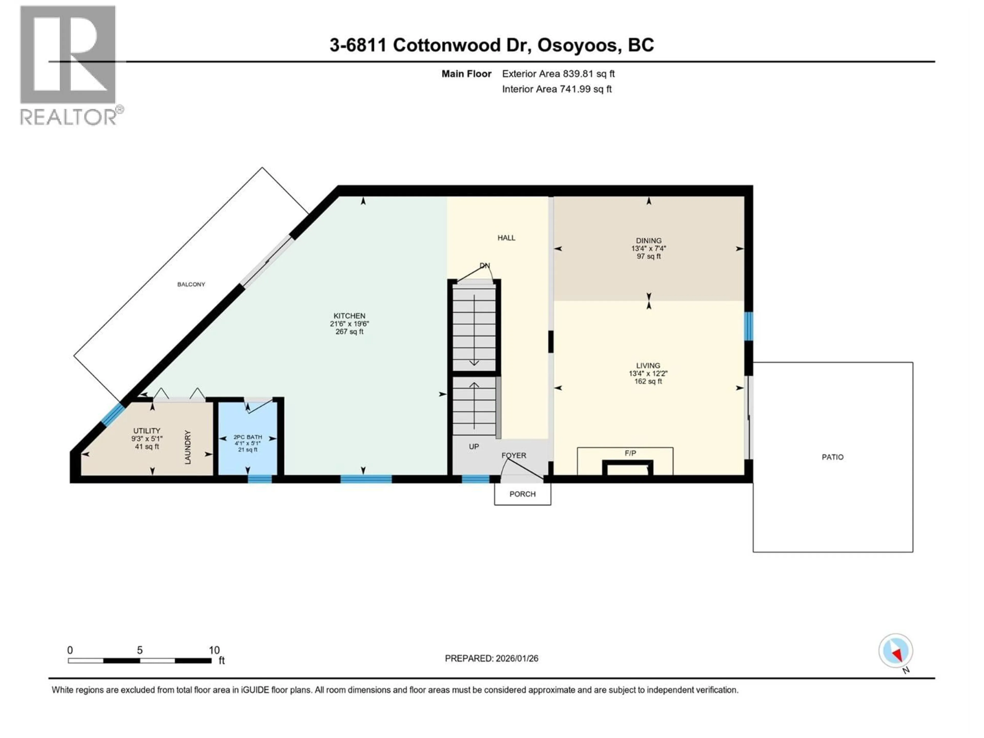 Floor plan for 3 - 6811 COTTONWOOD DRIVE, Osoyoos British Columbia V0H1V3