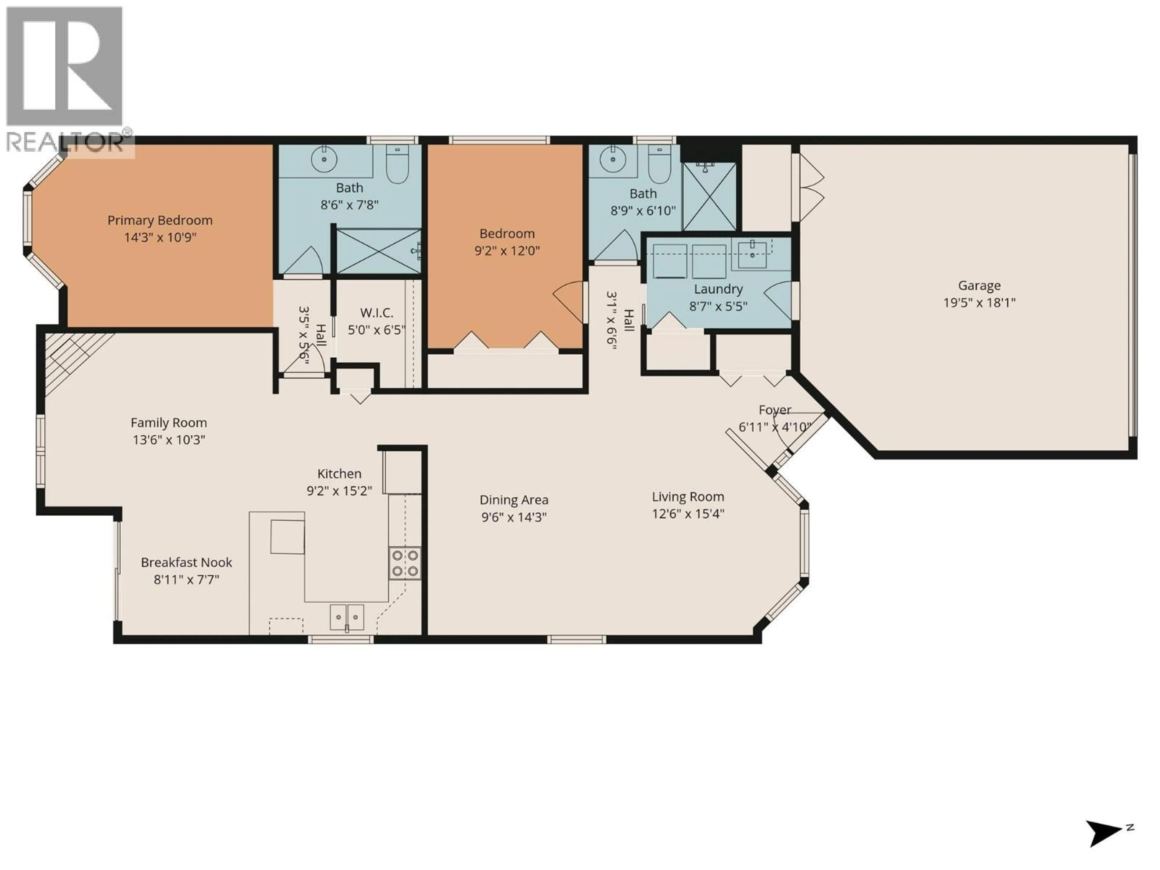 Floor plan for 146 - 3788 BIRD PLACE, Kelowna British Columbia V1W4T3