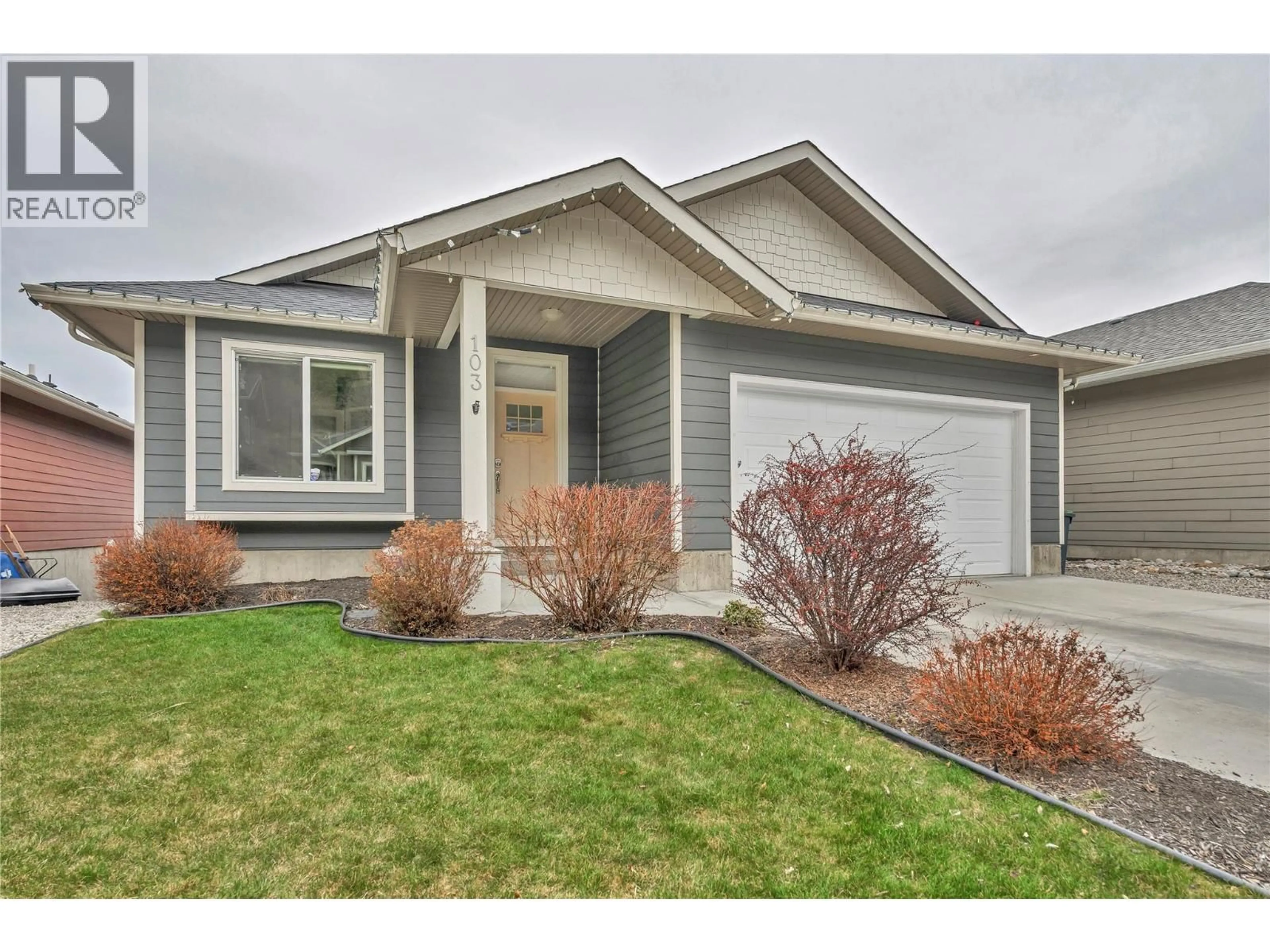 Home with vinyl exterior material, street for 103 - 14395 HERRON ROAD, Summerland British Columbia V0H1Z3