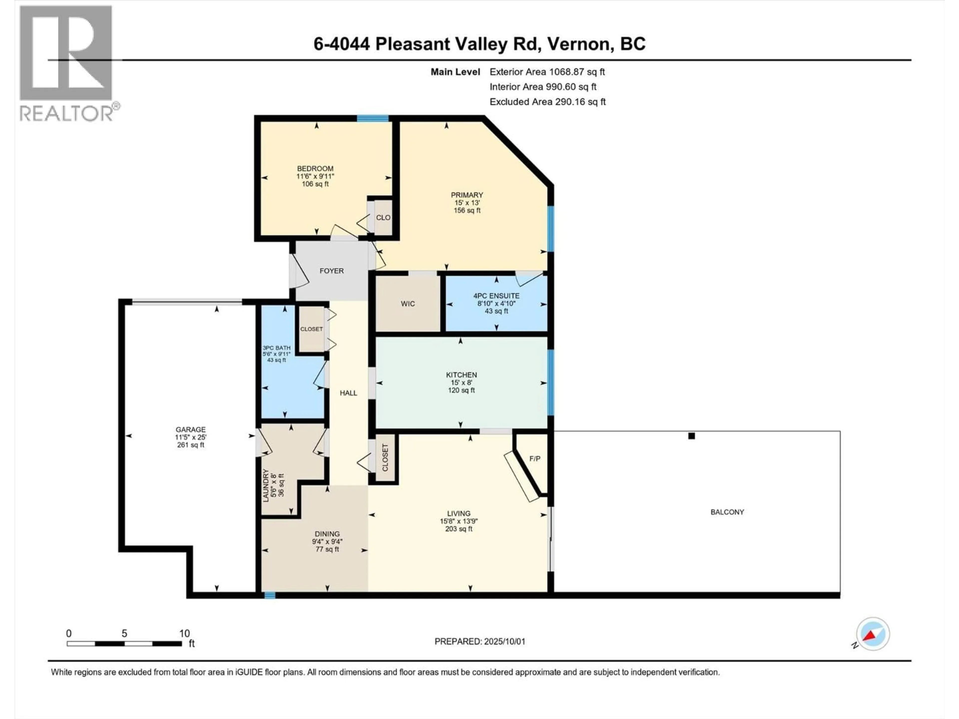 Floor plan for 6 - 4404 PLEASANT VALLEY ROAD, Vernon British Columbia V1T4M3