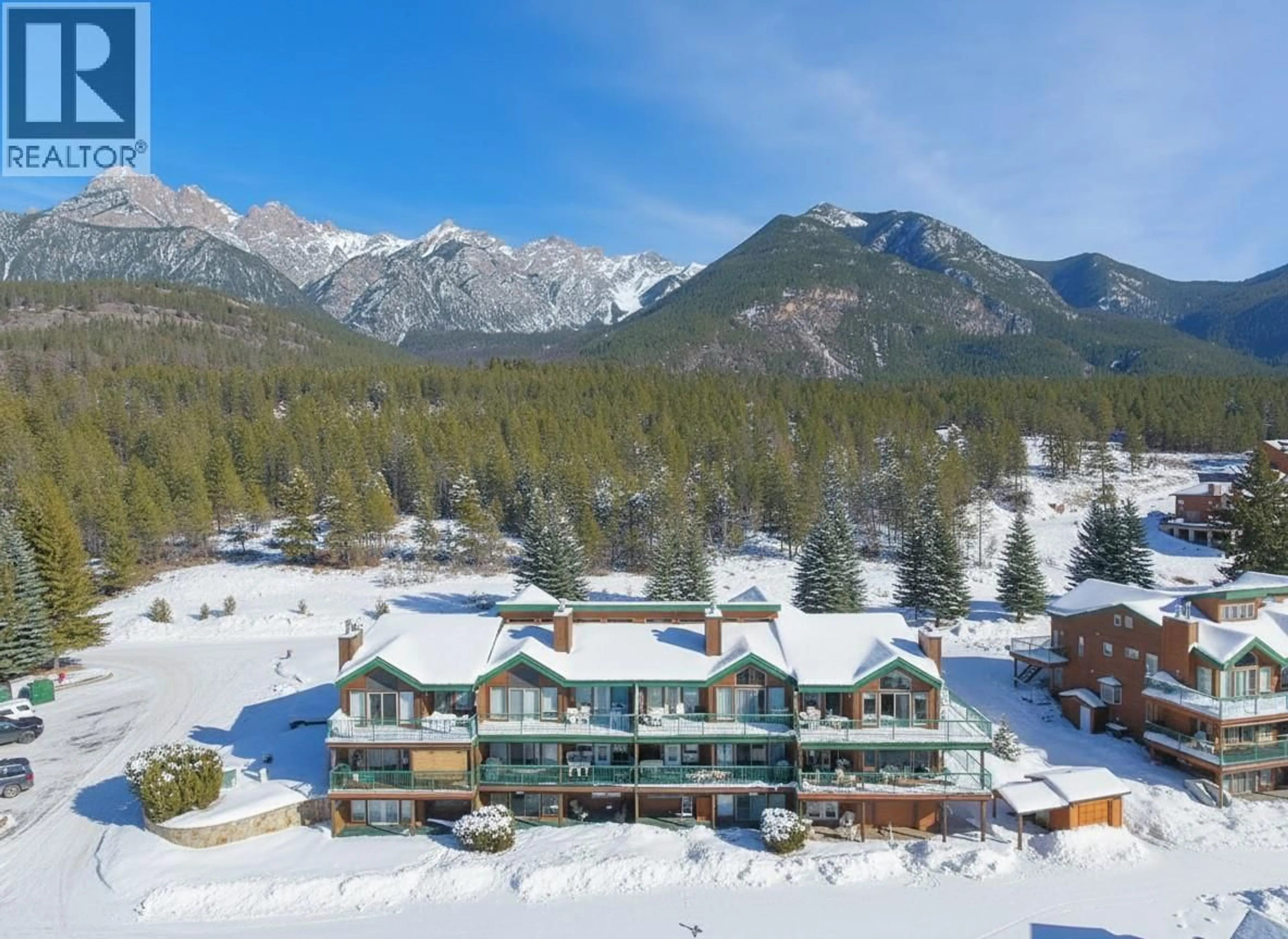 A pic from outside/outdoor area/front of a property/back of a property/a pic from drone, mountain view for 703 - 5155 FAIRWAY DRIVE, Fairmont Hot Springs British Columbia V0B1L1