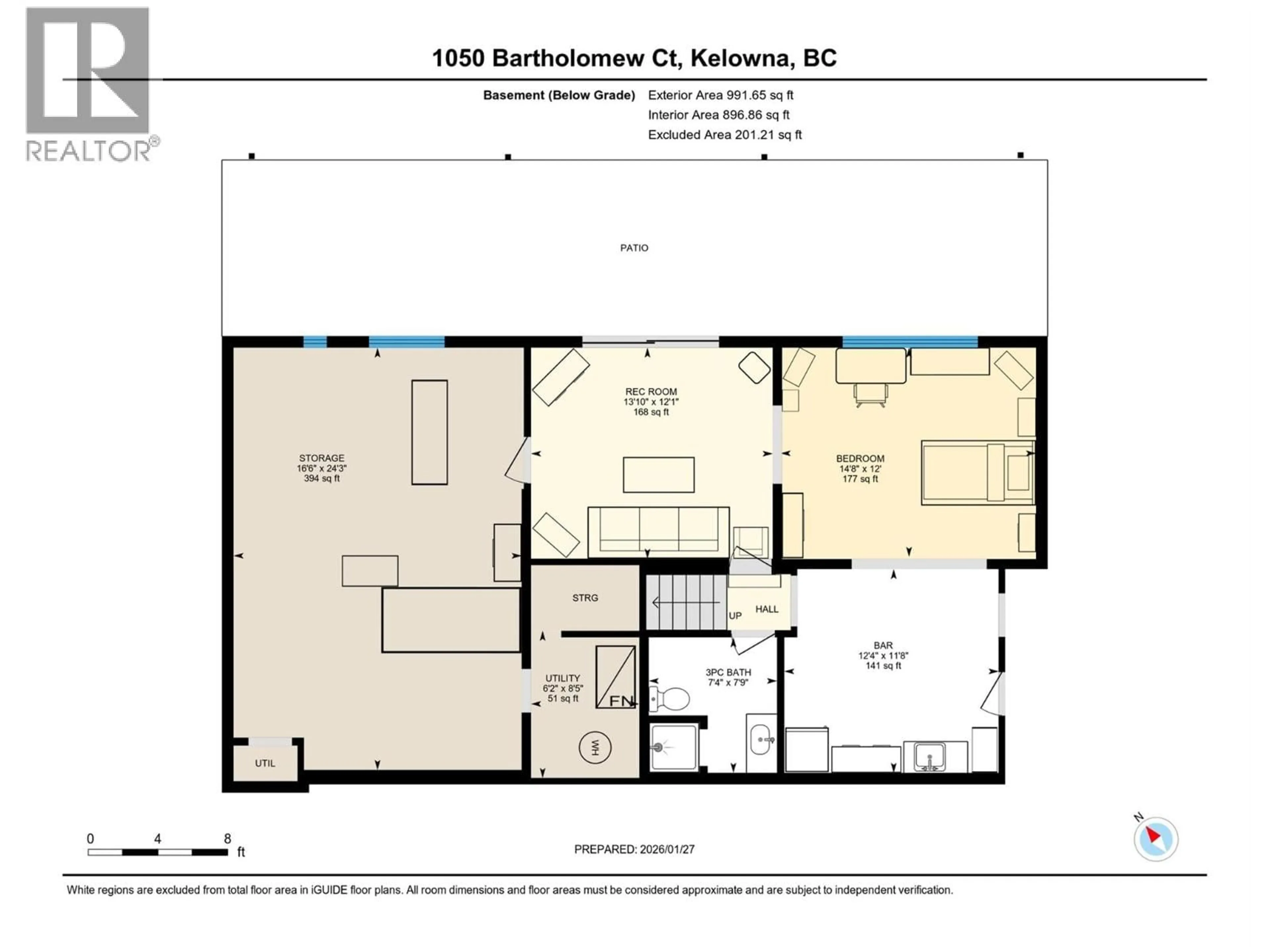 Floor plan for 1050 BARTHOLOMEW COURT, Kelowna British Columbia V1W4N2