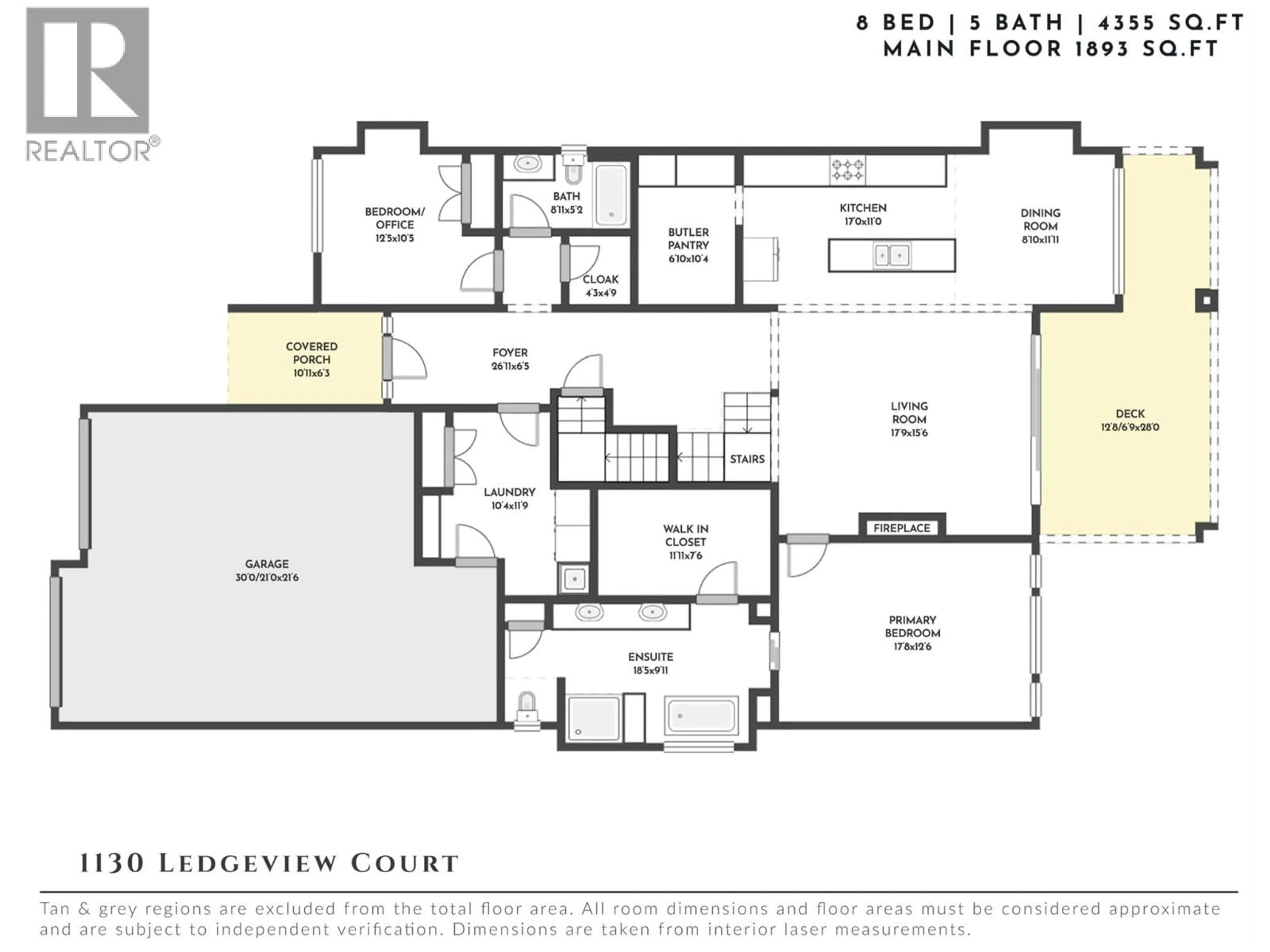 Floor plan for 1130 LEDGEVIEW COURT, Kelowna British Columbia V1W5M6