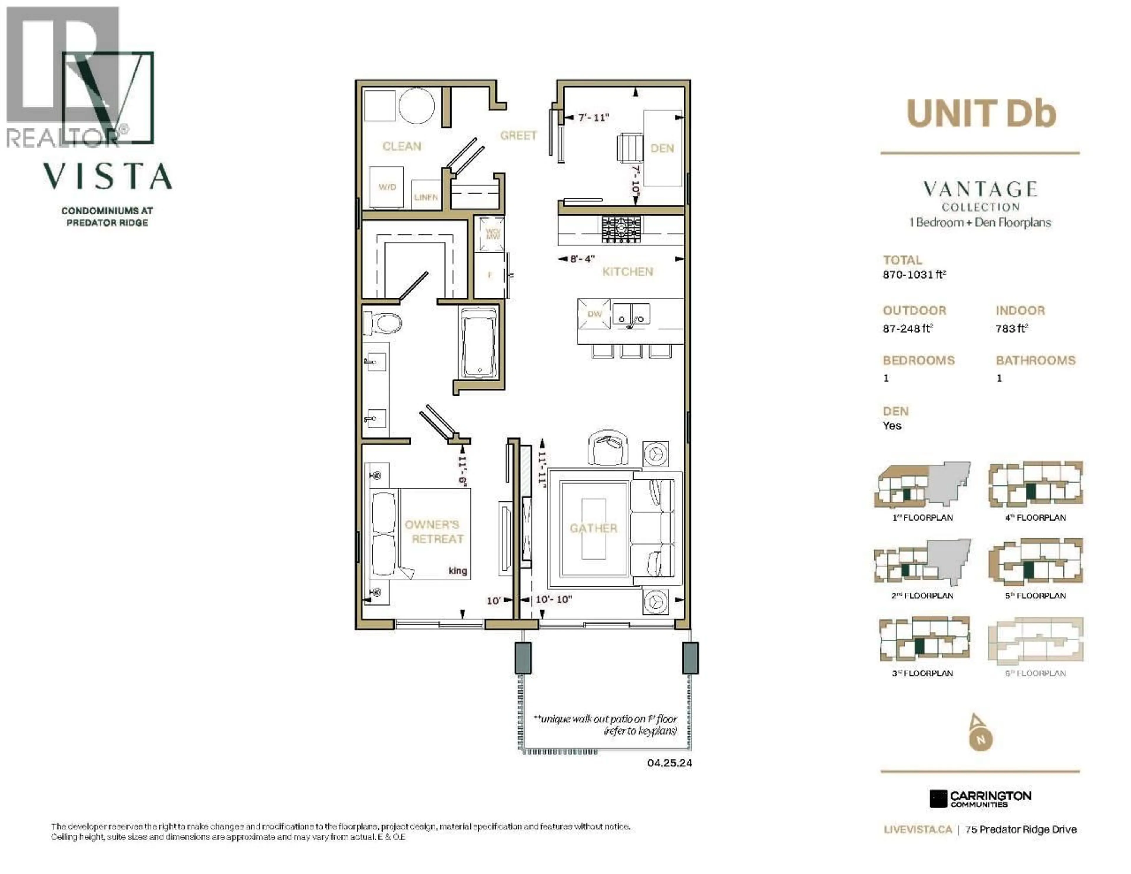 Floor plan for 406 - 75 PREDATOR RIDGE DRIVE, Vernon British Columbia V1H2H6