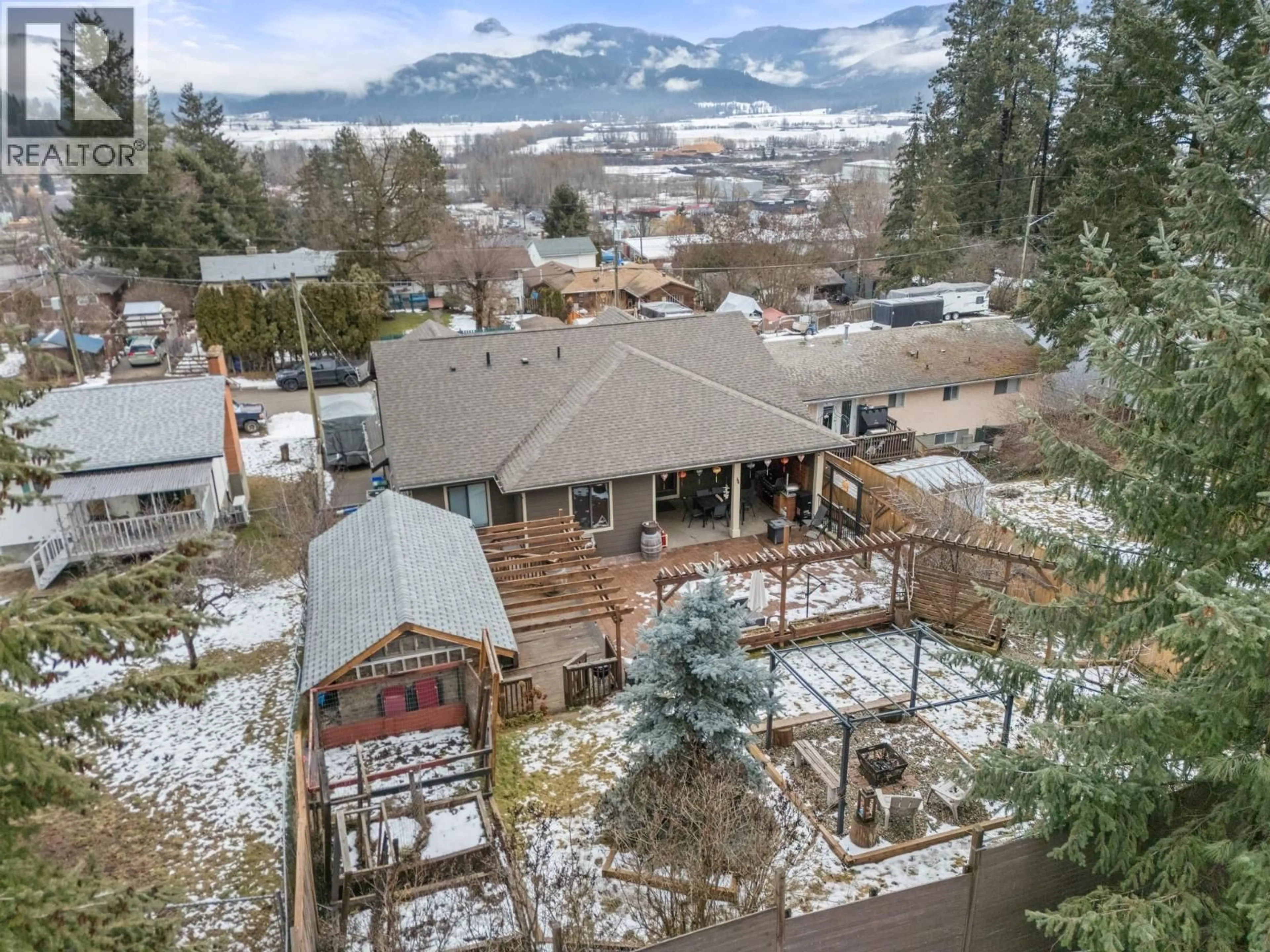 A pic from outside/outdoor area/front of a property/back of a property/a pic from drone, mountain view for 2058 GRANDVIEW AVENUE, Lumby British Columbia V0E2G0