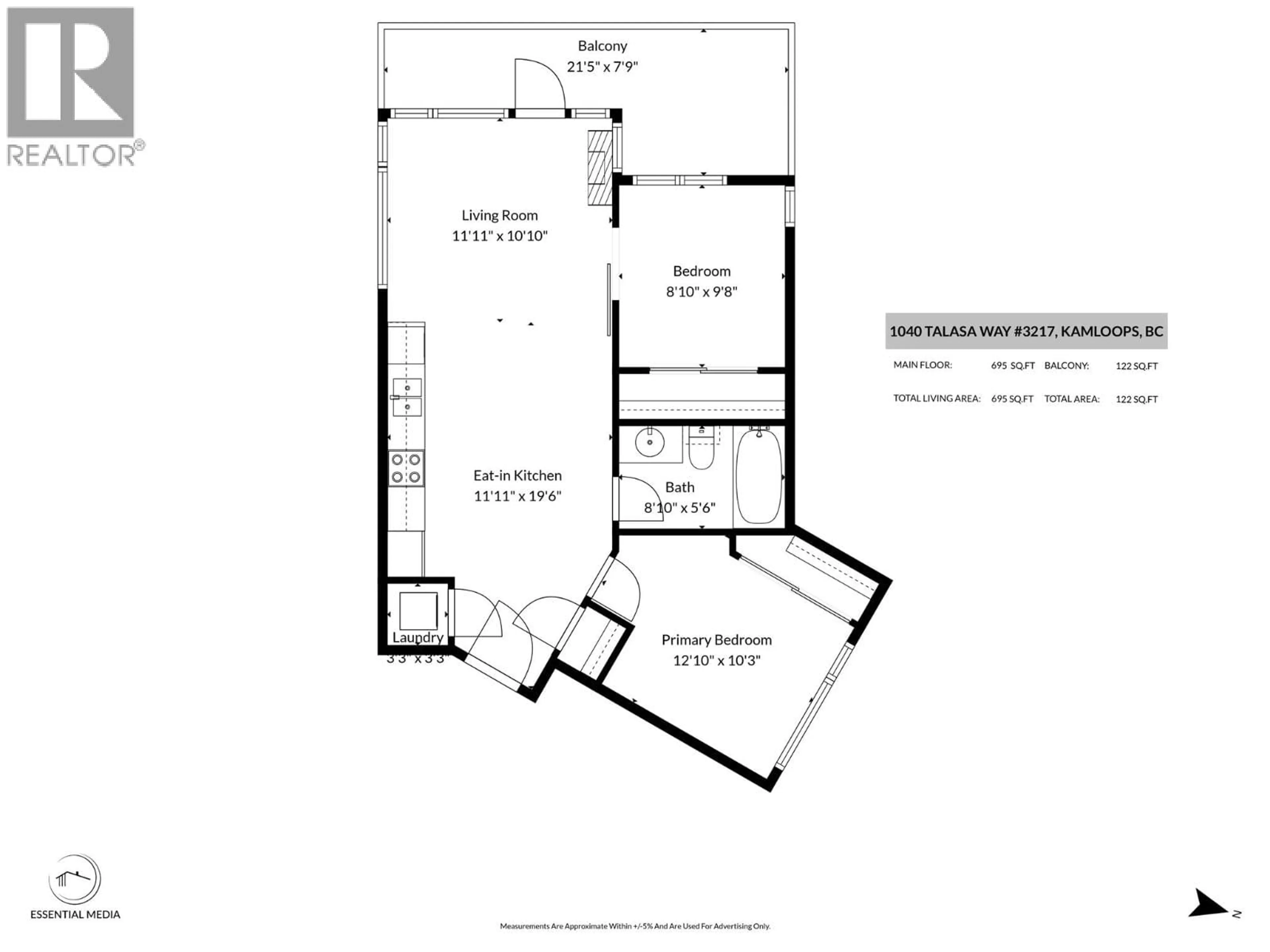 Floor plan for 3217 - 1040 TALASA COURT, Kamloops British Columbia V2H0C4