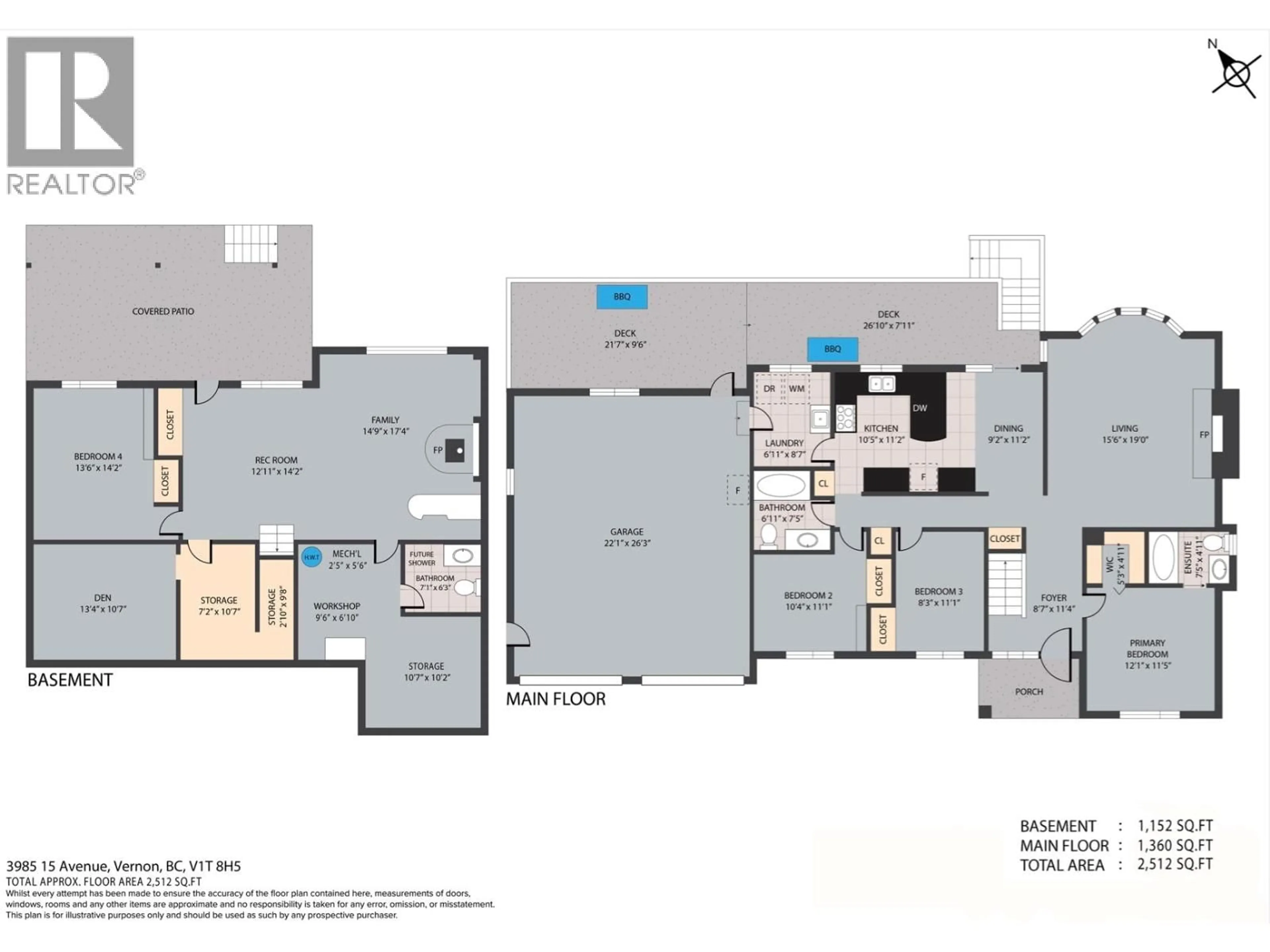 Floor plan for 3985 15 AVENUE, Vernon British Columbia V1T8H5