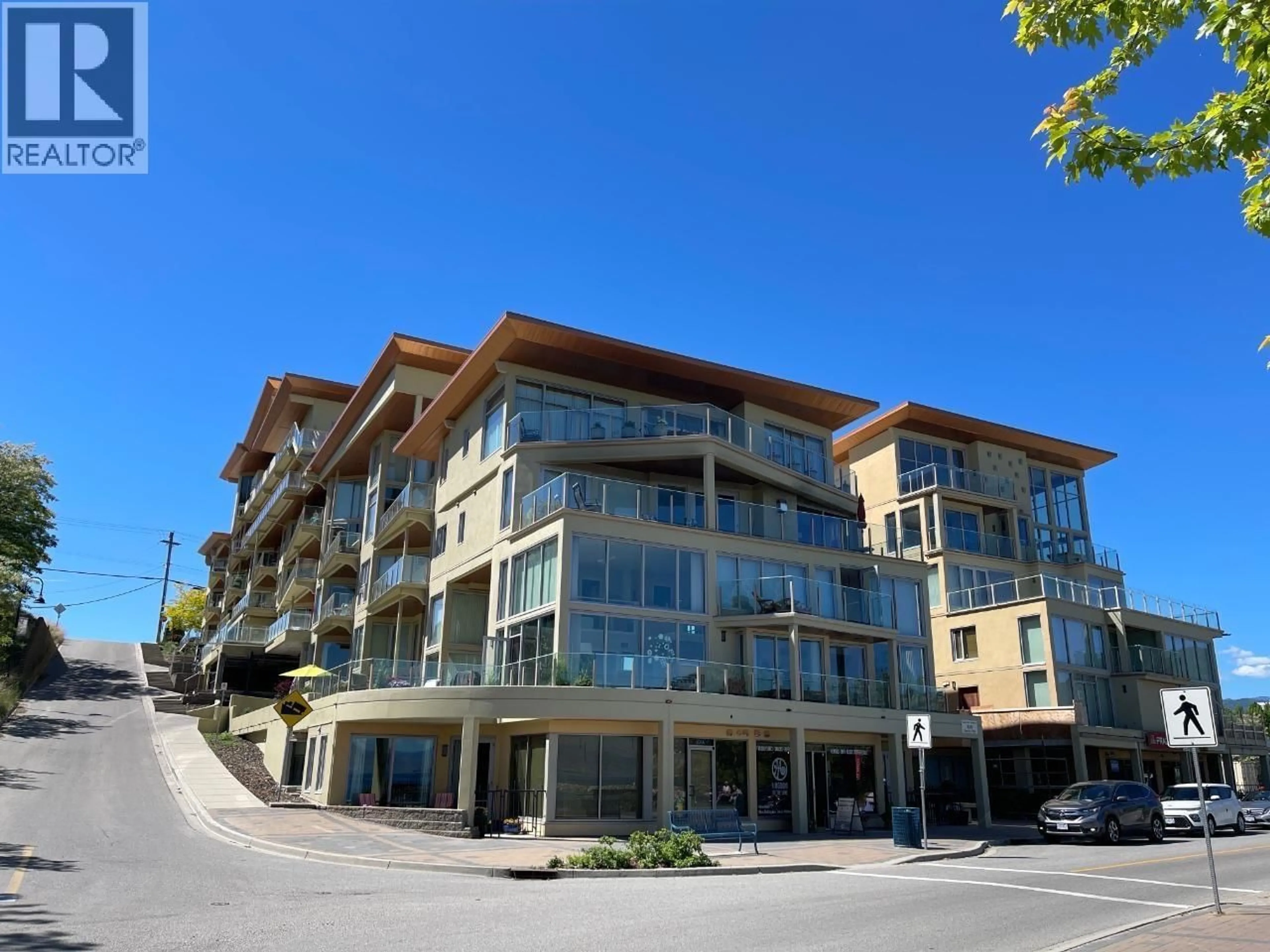 A pic from outside/outdoor area/front of a property/back of a property/a pic from drone, building for 204 - 250 MARINA WAY, Penticton British Columbia V2A1H4