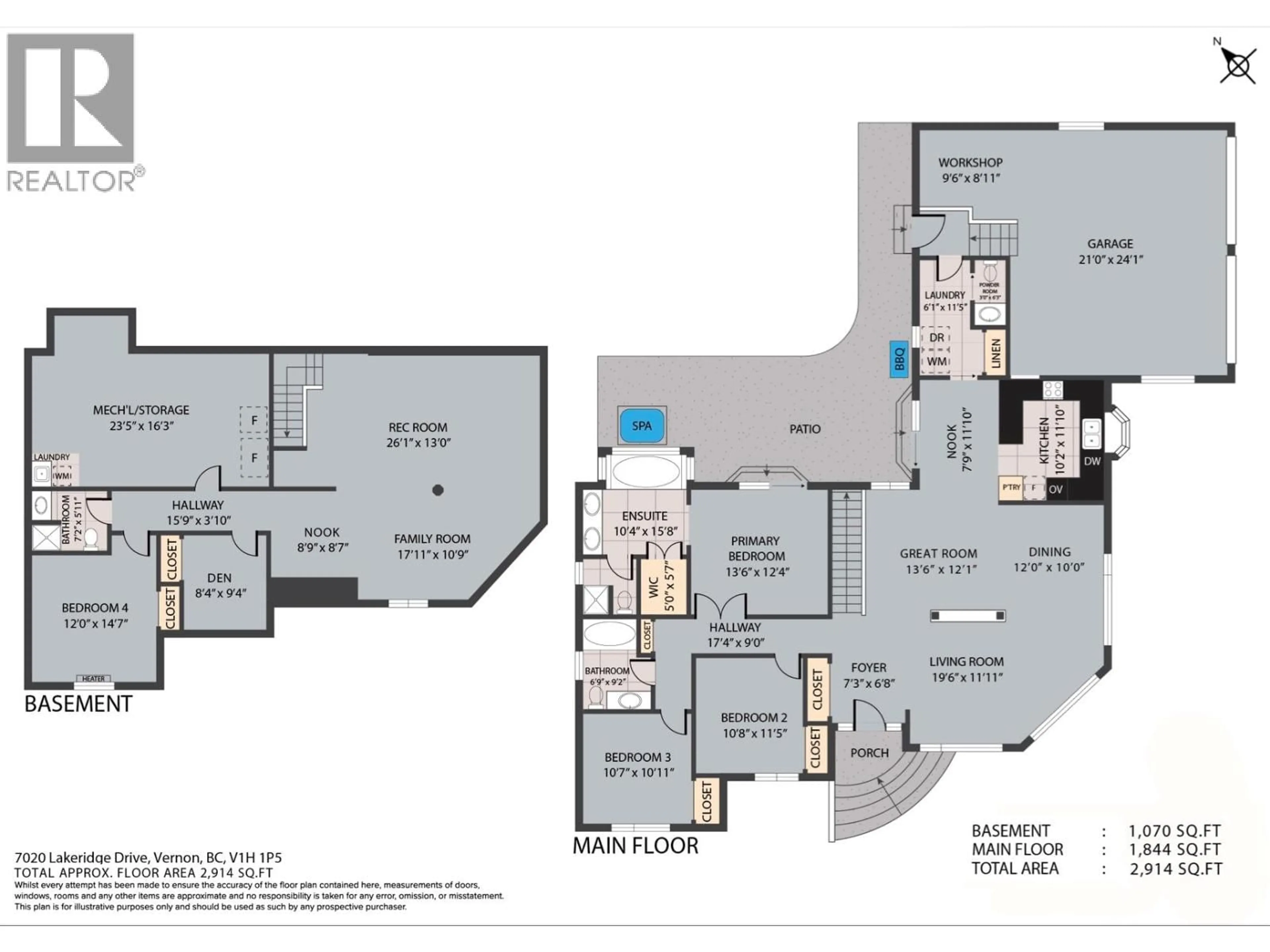 Floor plan for 7020 LAKERIDGE DRIVE, Vernon British Columbia V1H1P5