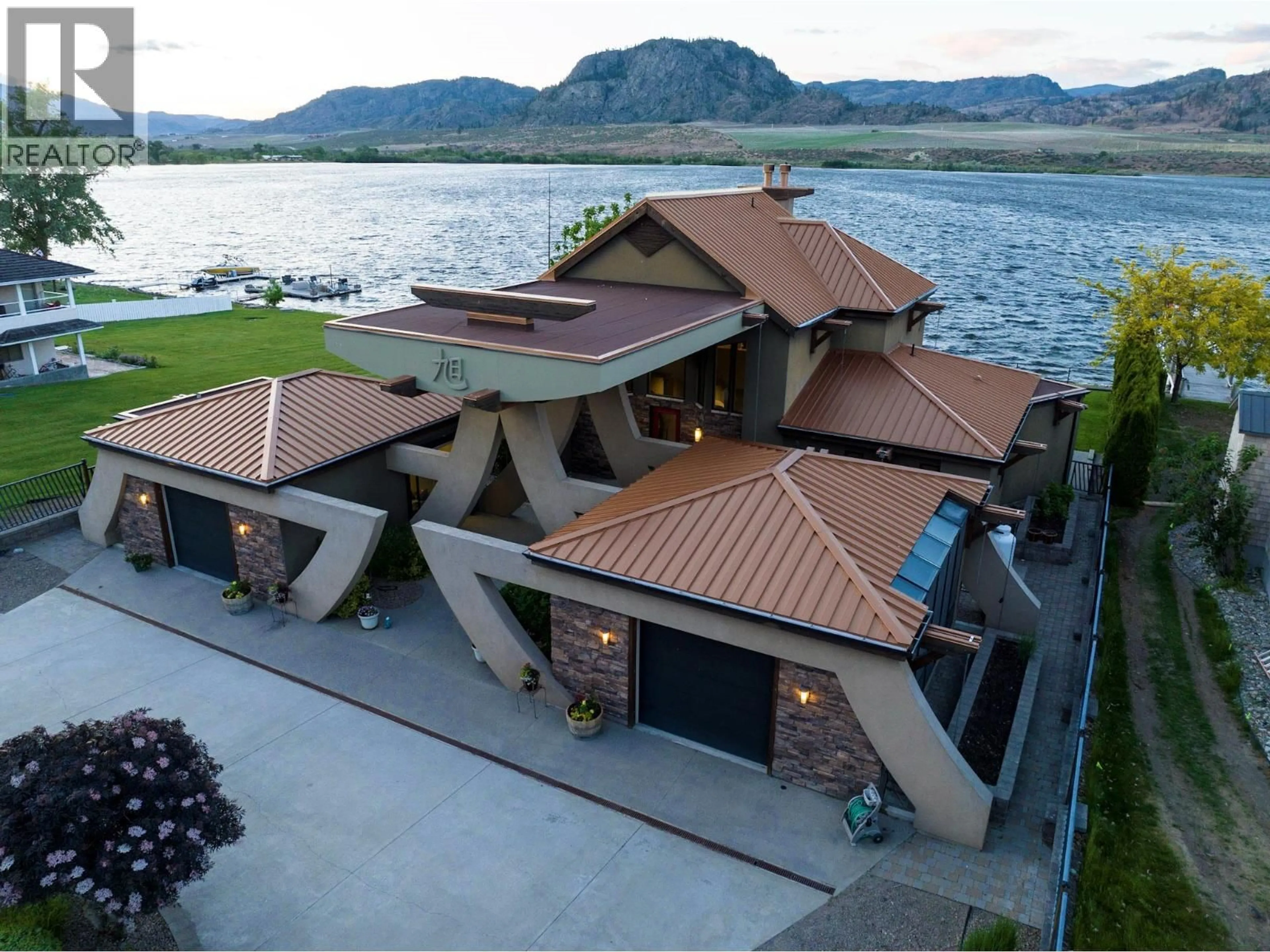 A pic from outside/outdoor area/front of a property/back of a property/a pic from drone, water/lake/river/ocean view for 17949 87TH STREET, Osoyoos British Columbia V0H1V2
