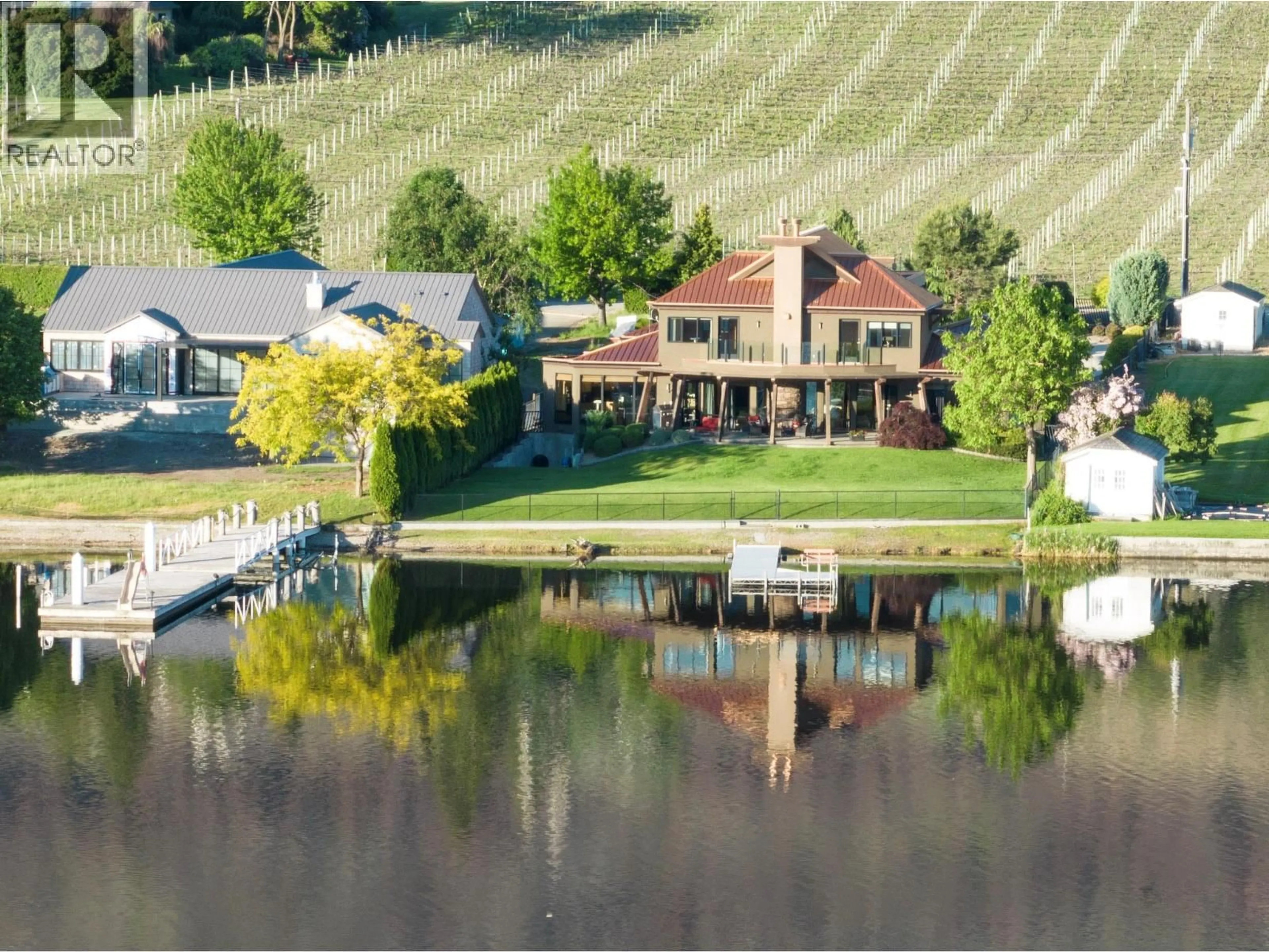 A pic from outside/outdoor area/front of a property/back of a property/a pic from drone, water/lake/river/ocean view for 17949 87TH STREET, Osoyoos British Columbia V0H1V2