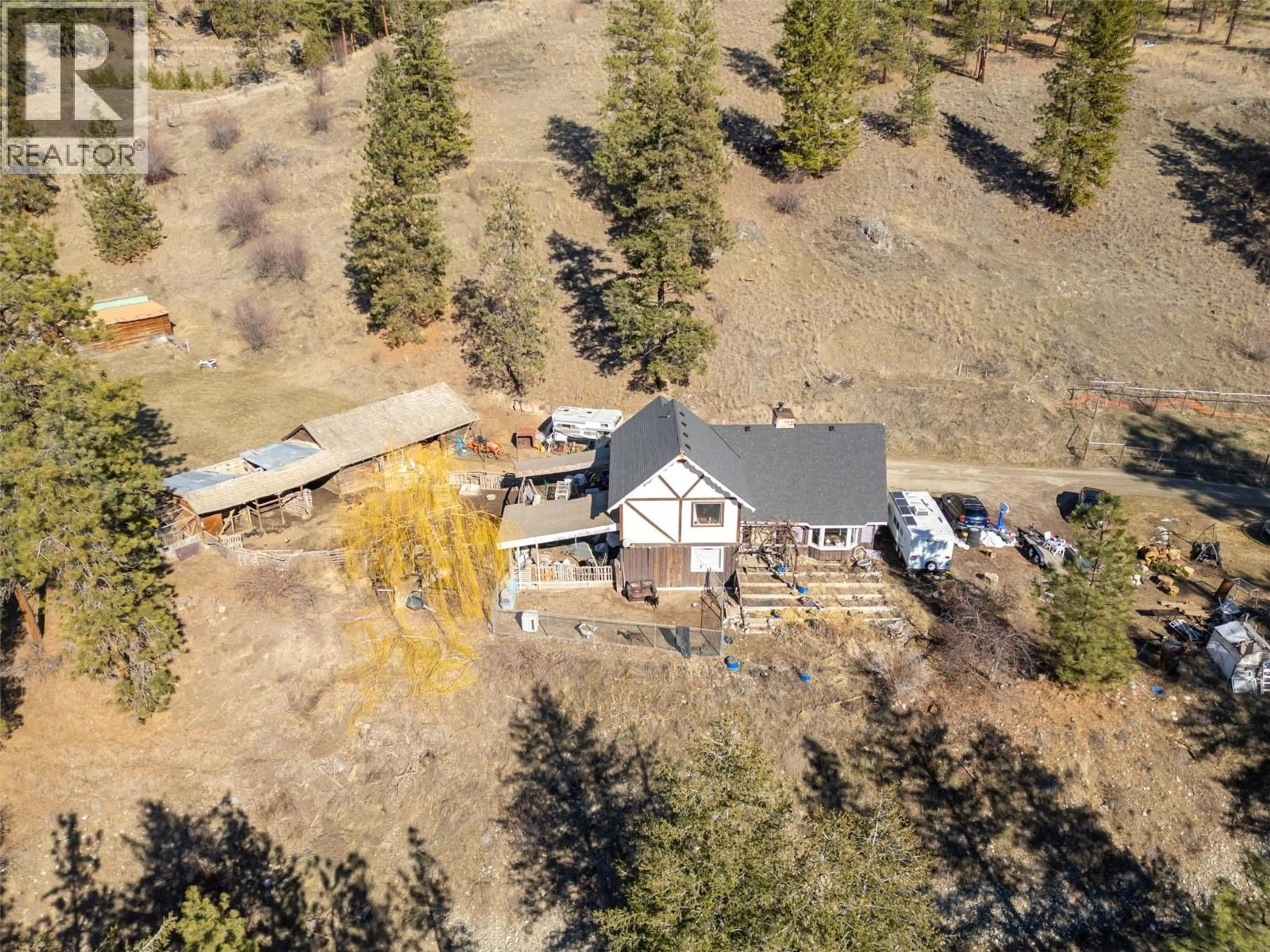 A pic from outside/outdoor area/front of a property/back of a property/a pic from drone, mountain view for 22797 GARNET VALLEY ROAD, Summerland British Columbia V0H1Z3