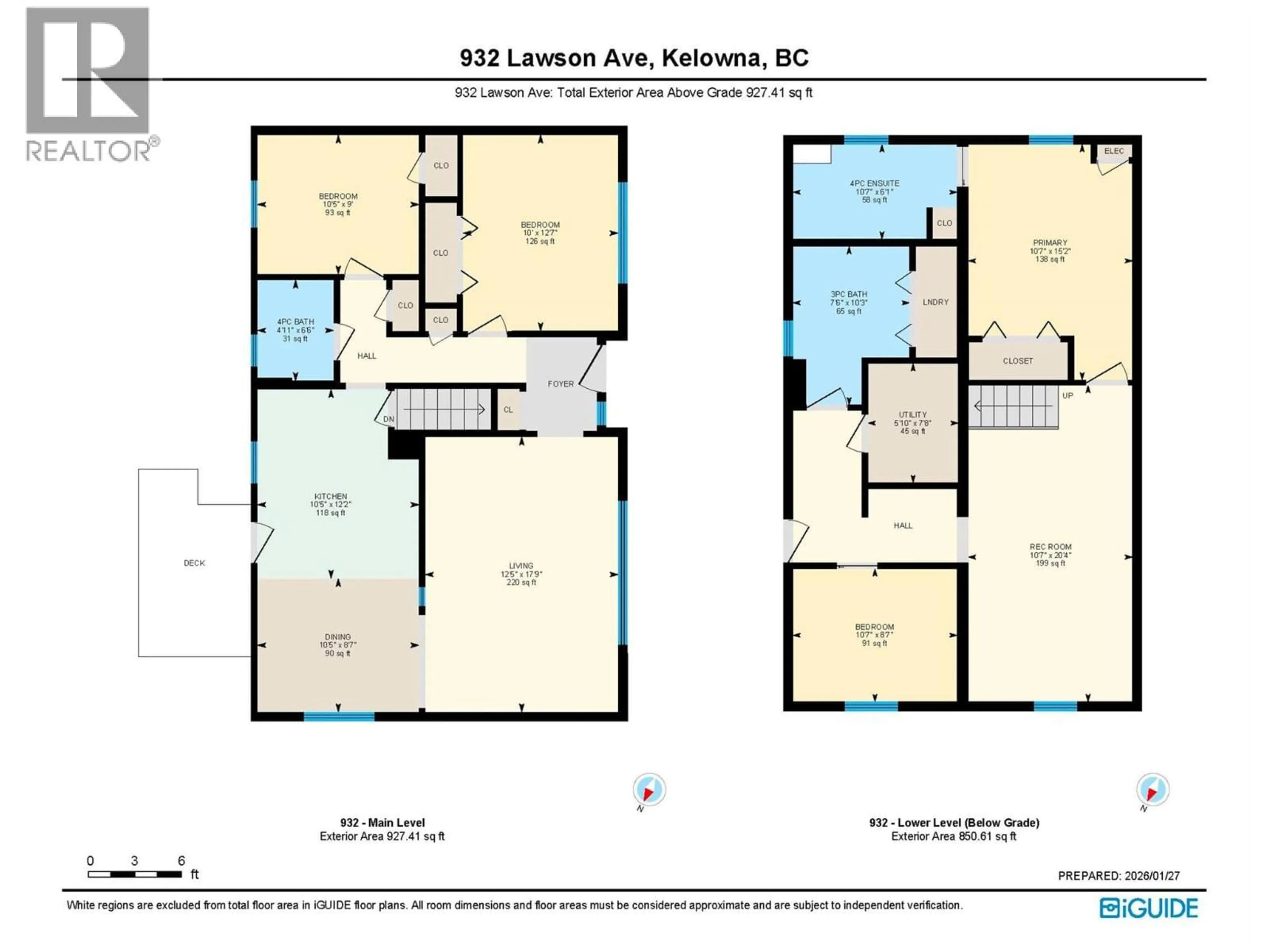 Floor plan for 932-930 LAWSON AVENUE, Kelowna British Columbia V1Y6T1