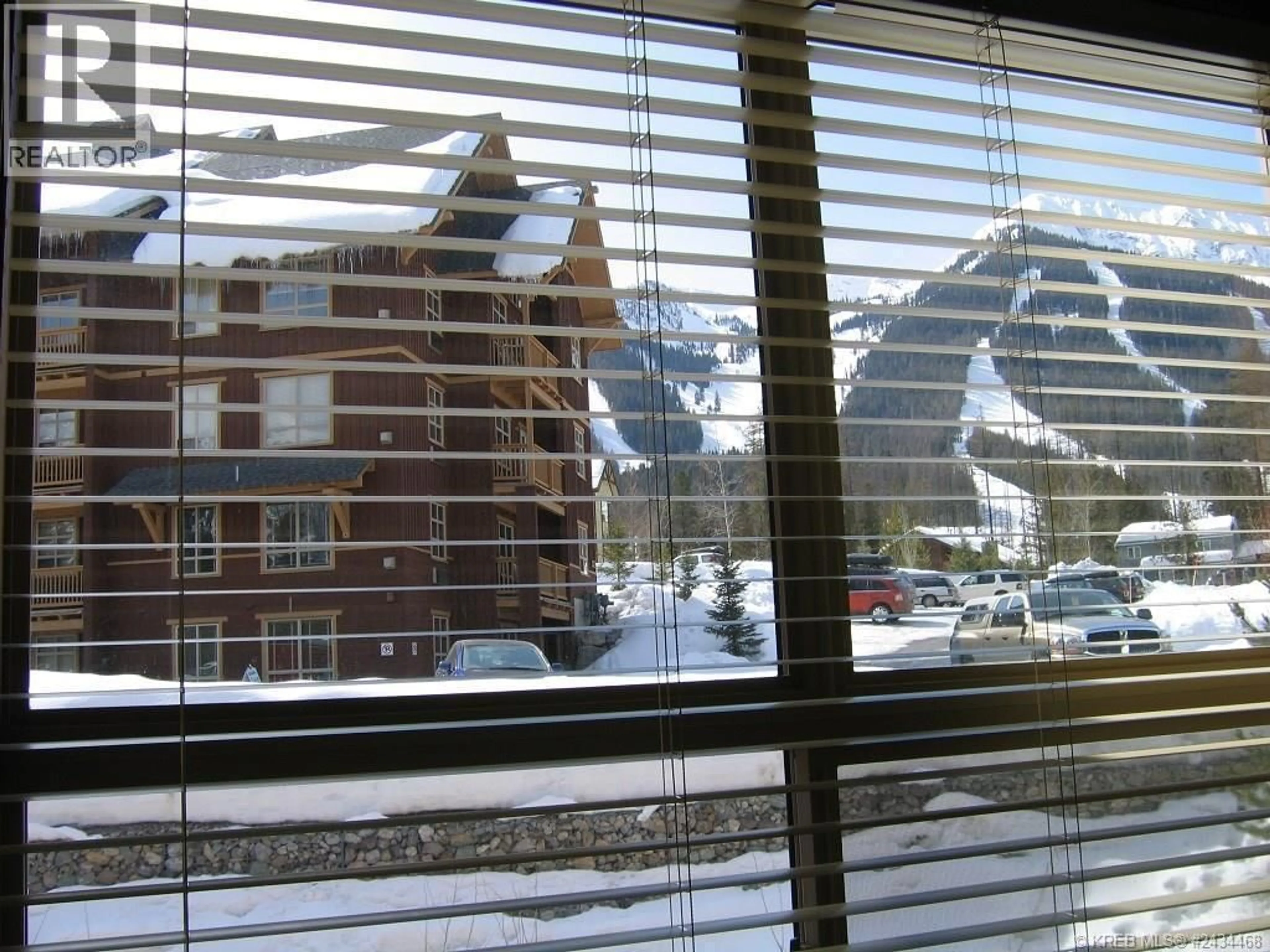 Balcony in the apartment, city buildings view from balcony for 631C - 4559 TIMBERLINE CRESCENT, Fernie British Columbia V0B1M6