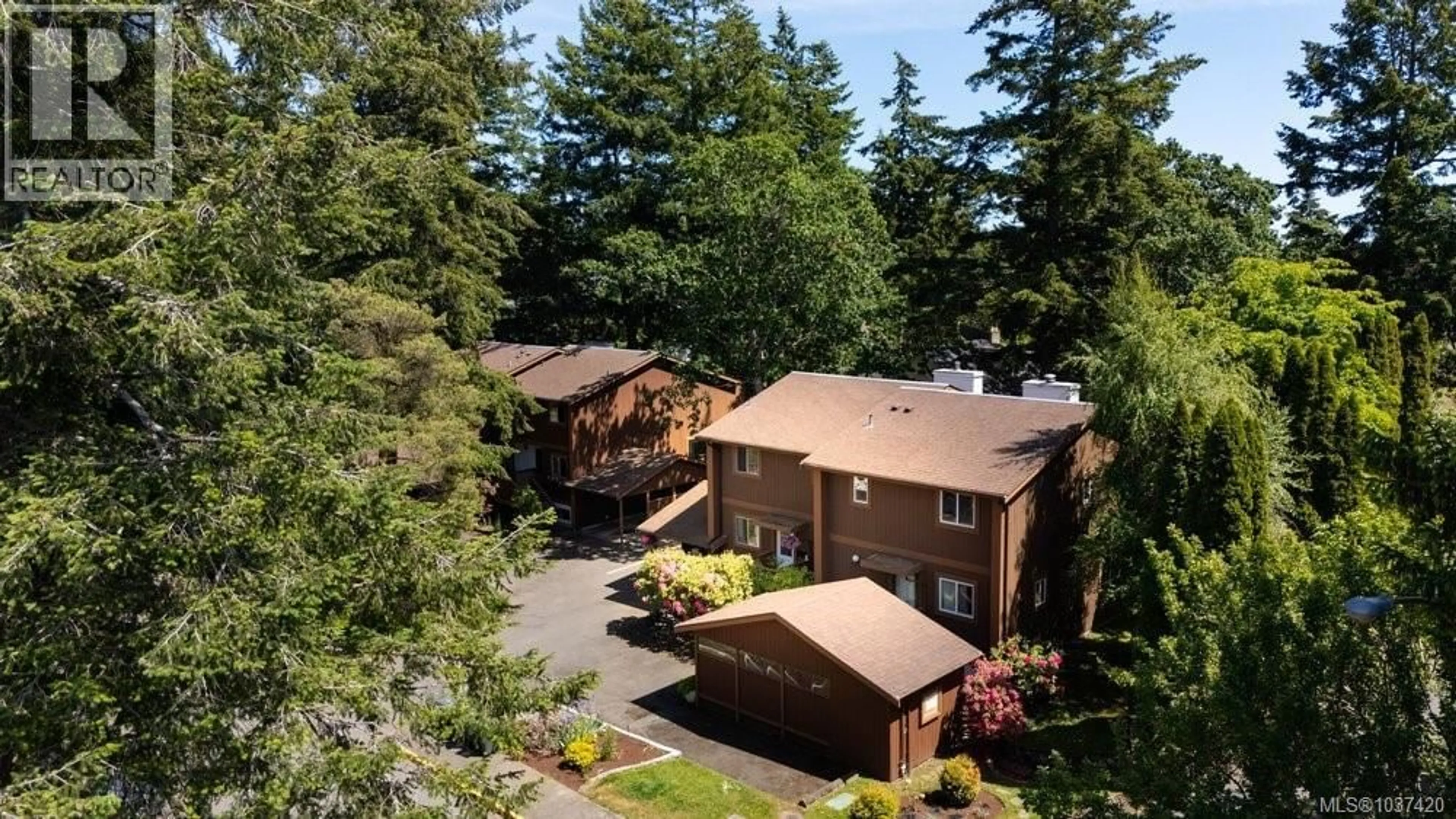 A pic from outside/outdoor area/front of a property/back of a property/a pic from drone, forest/trees view for 3 - 933 ADMIRALS ROAD, Esquimalt British Columbia V9A2P1