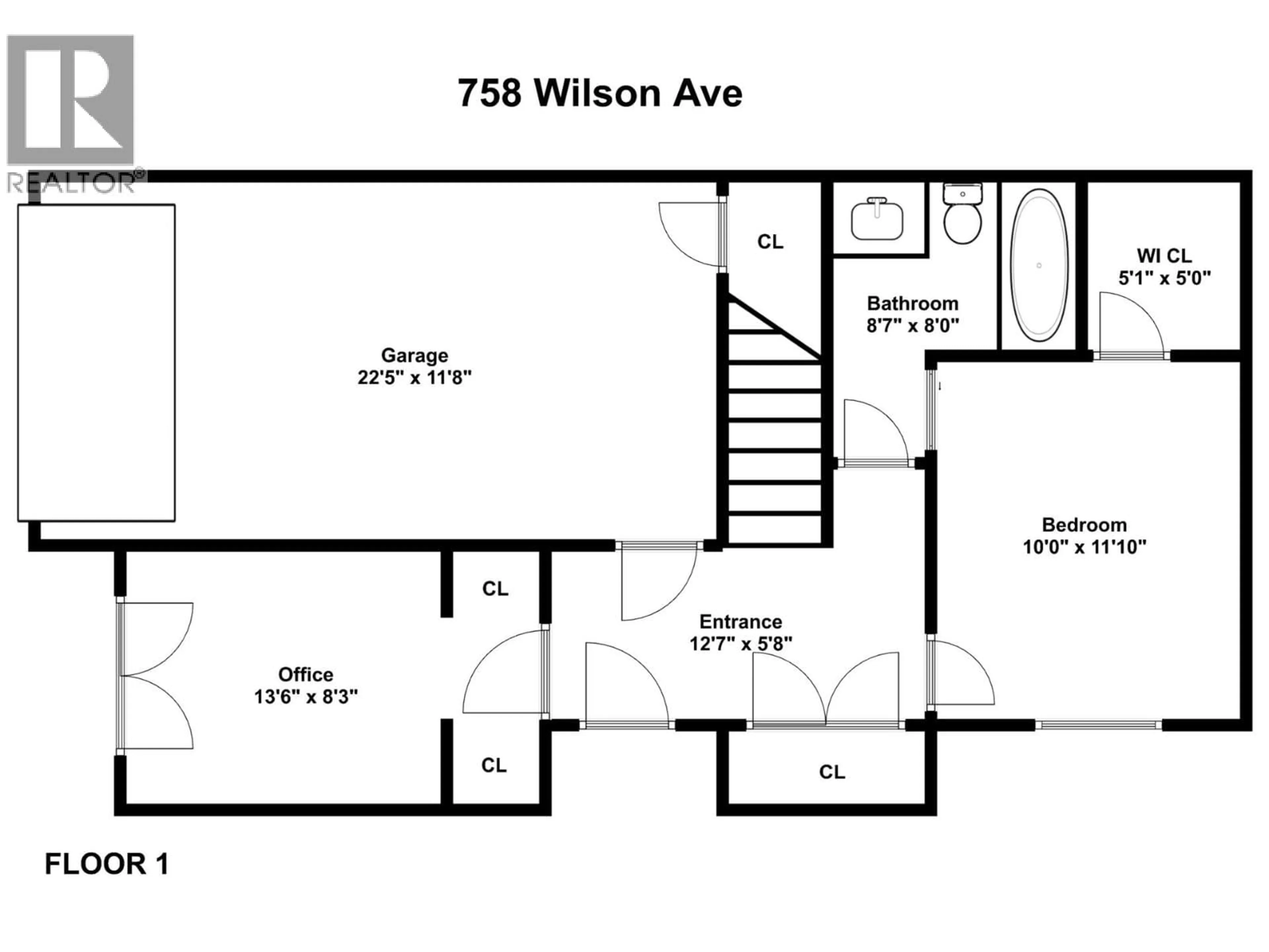 Floor plan for 758 WILSON AVENUE, Kelowna British Columbia V1Y6X9