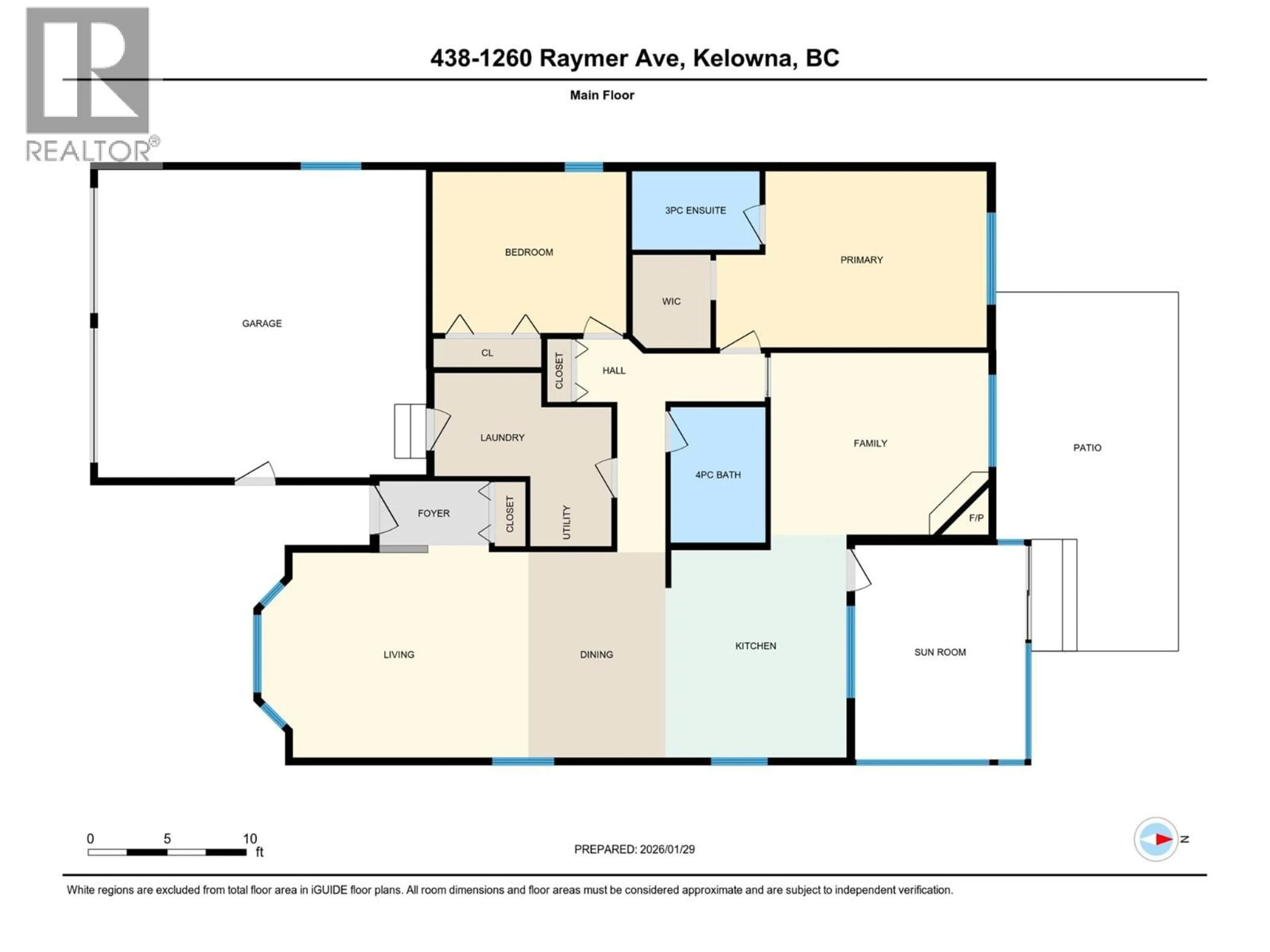 Floor plan for 438 - 1260 RAYMER AVENUE, Kelowna British Columbia V1W3S5
