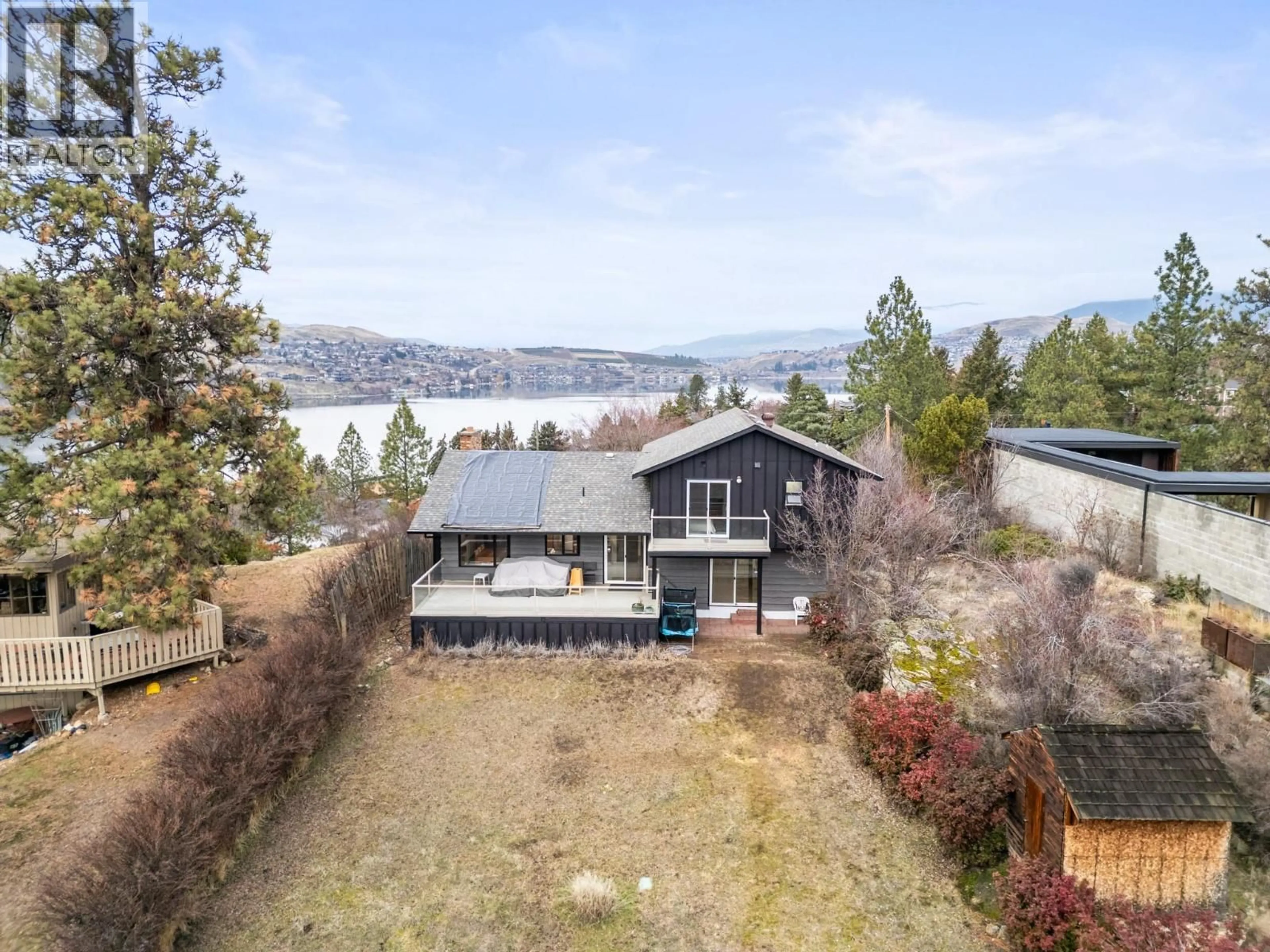 A pic from outside/outdoor area/front of a property/back of a property/a pic from drone, water/lake/river/ocean view for 13501 SUMAC LANE, Coldstream British Columbia V1B1A1