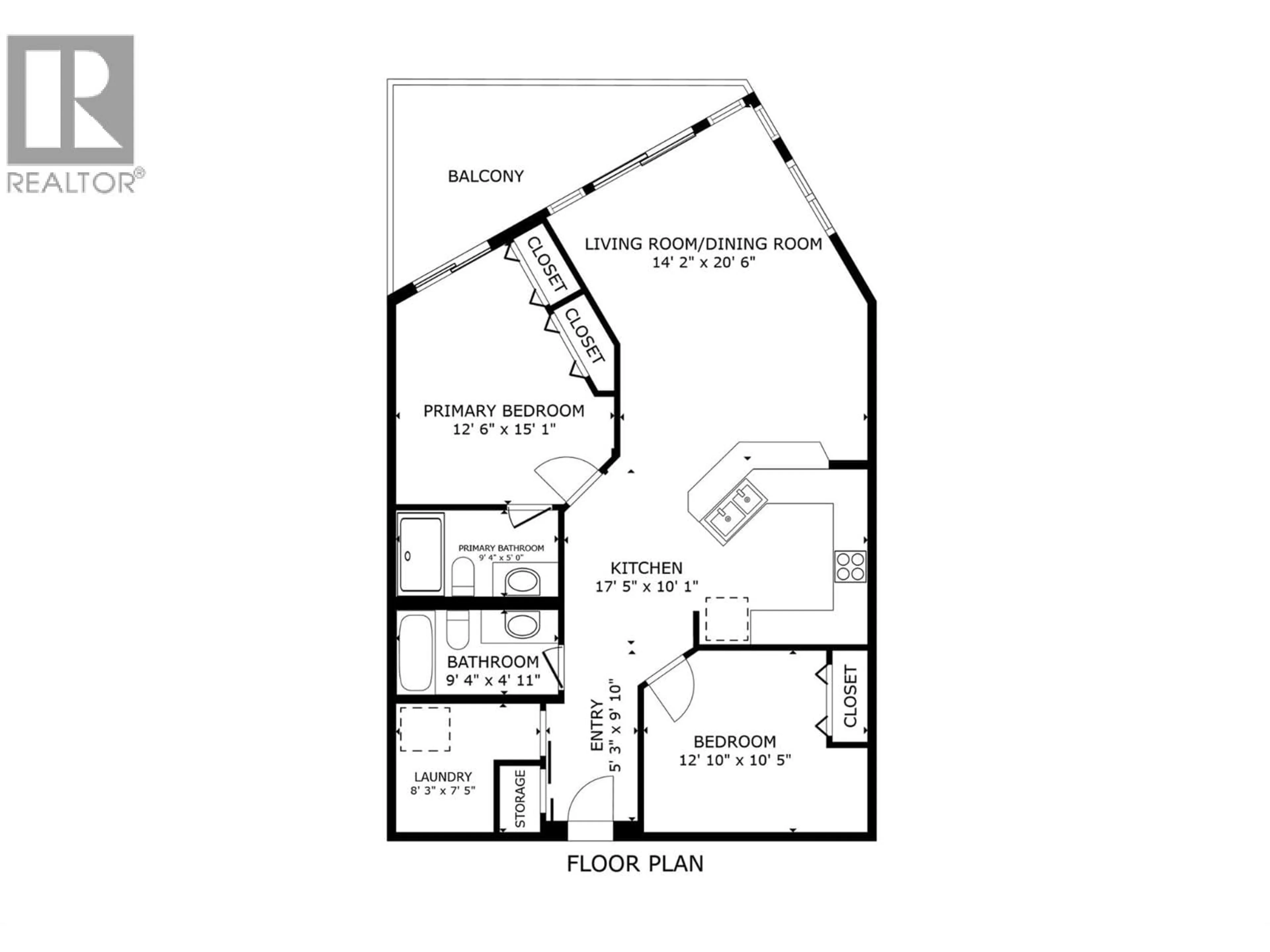 Floor plan for 435 - 1088 SUNSET DRIVE, Kelowna British Columbia V1Y9W1