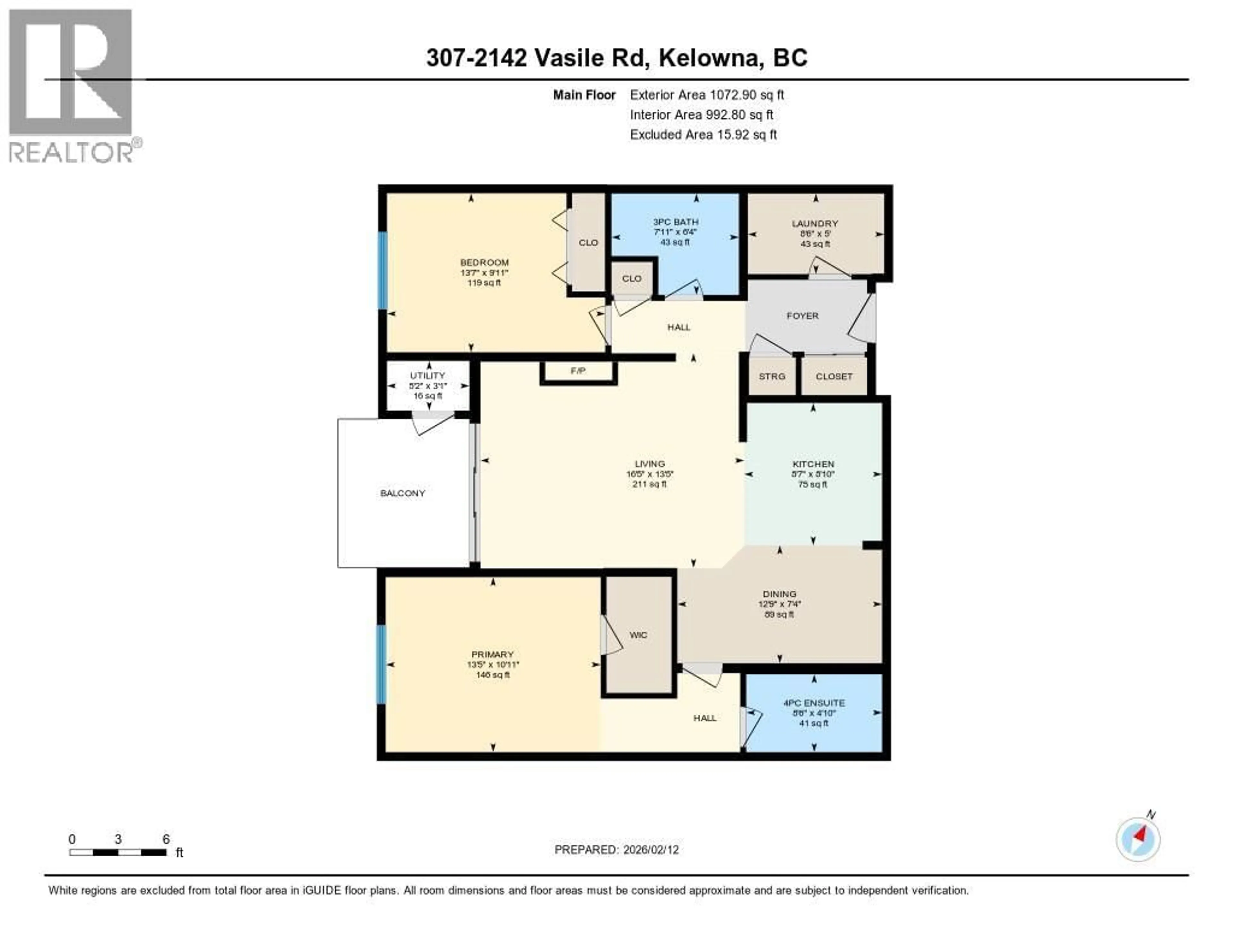 Floor plan for 307 - 2142 VASILE ROAD, Kelowna British Columbia V1Y6H5
