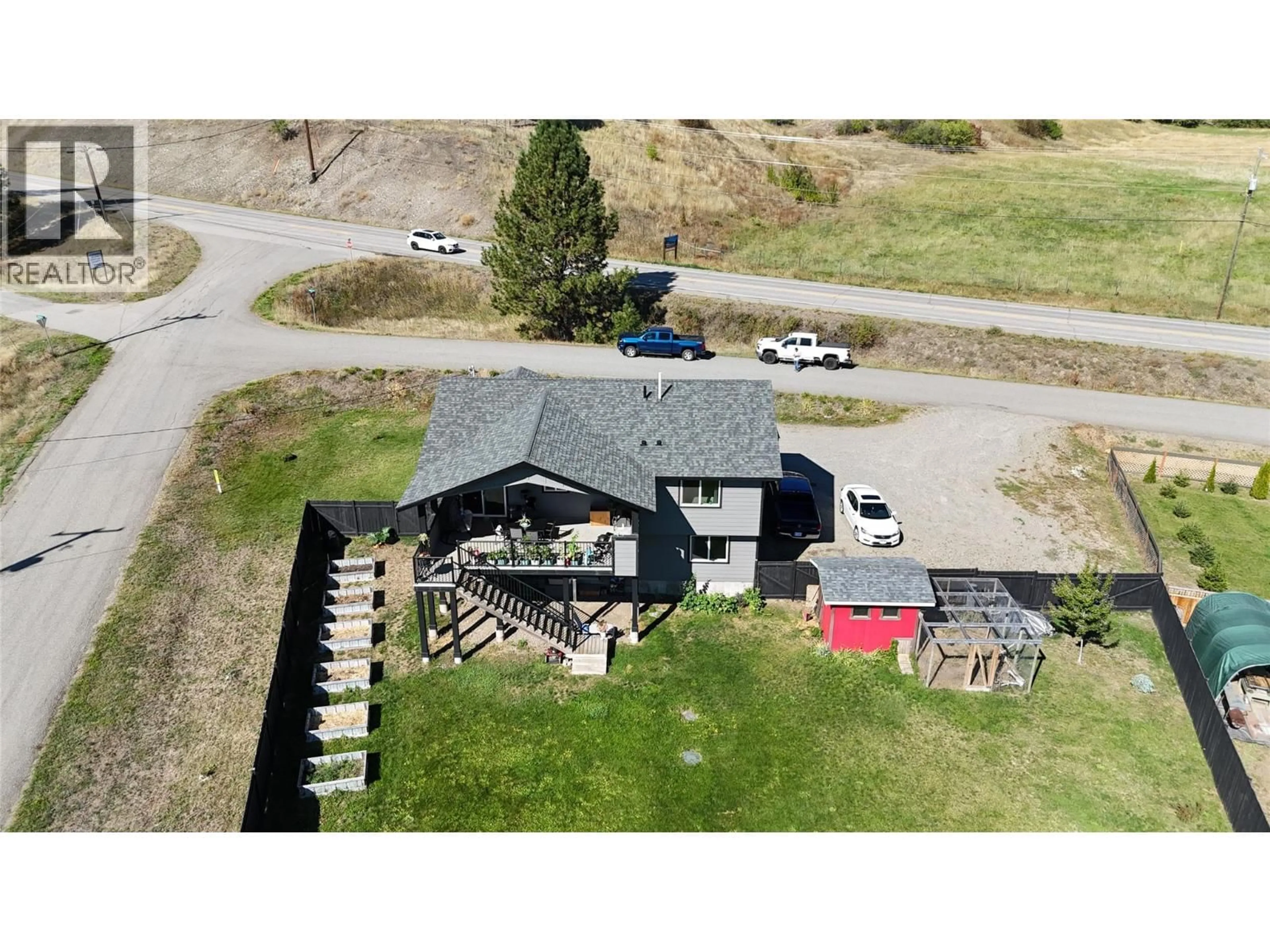 A pic from outside/outdoor area/front of a property/back of a property/a pic from drone, building for 3600 HALL FRONTAGE ROAD, Grand Forks British Columbia V0H1H5
