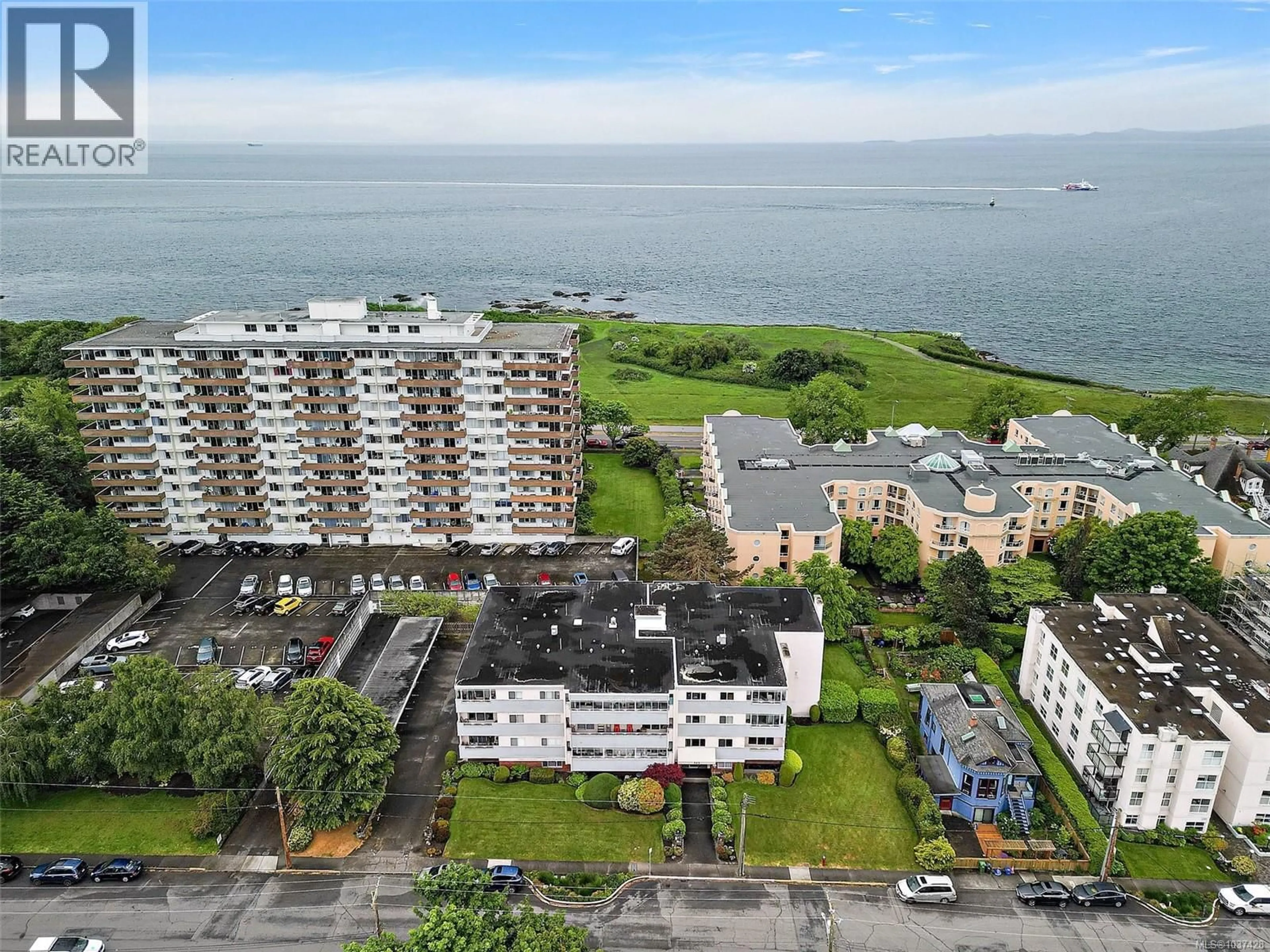 A pic from outside/outdoor area/front of a property/back of a property/a pic from drone, water/lake/river/ocean view for 203 - 545 RITHET STREET, Victoria British Columbia V8V1E4