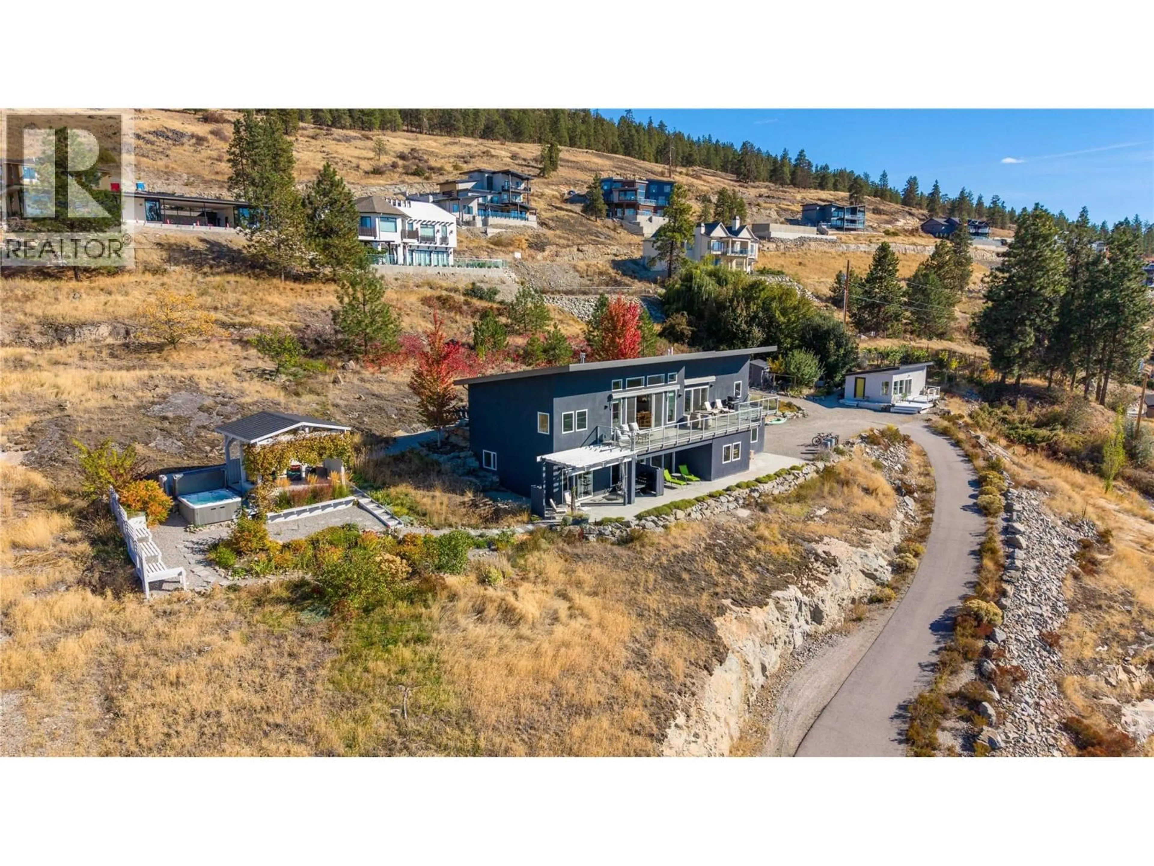 A pic from outside/outdoor area/front of a property/back of a property/a pic from drone, mountain view for 2502 WINIFRED ROAD, Naramata British Columbia V0H1N1