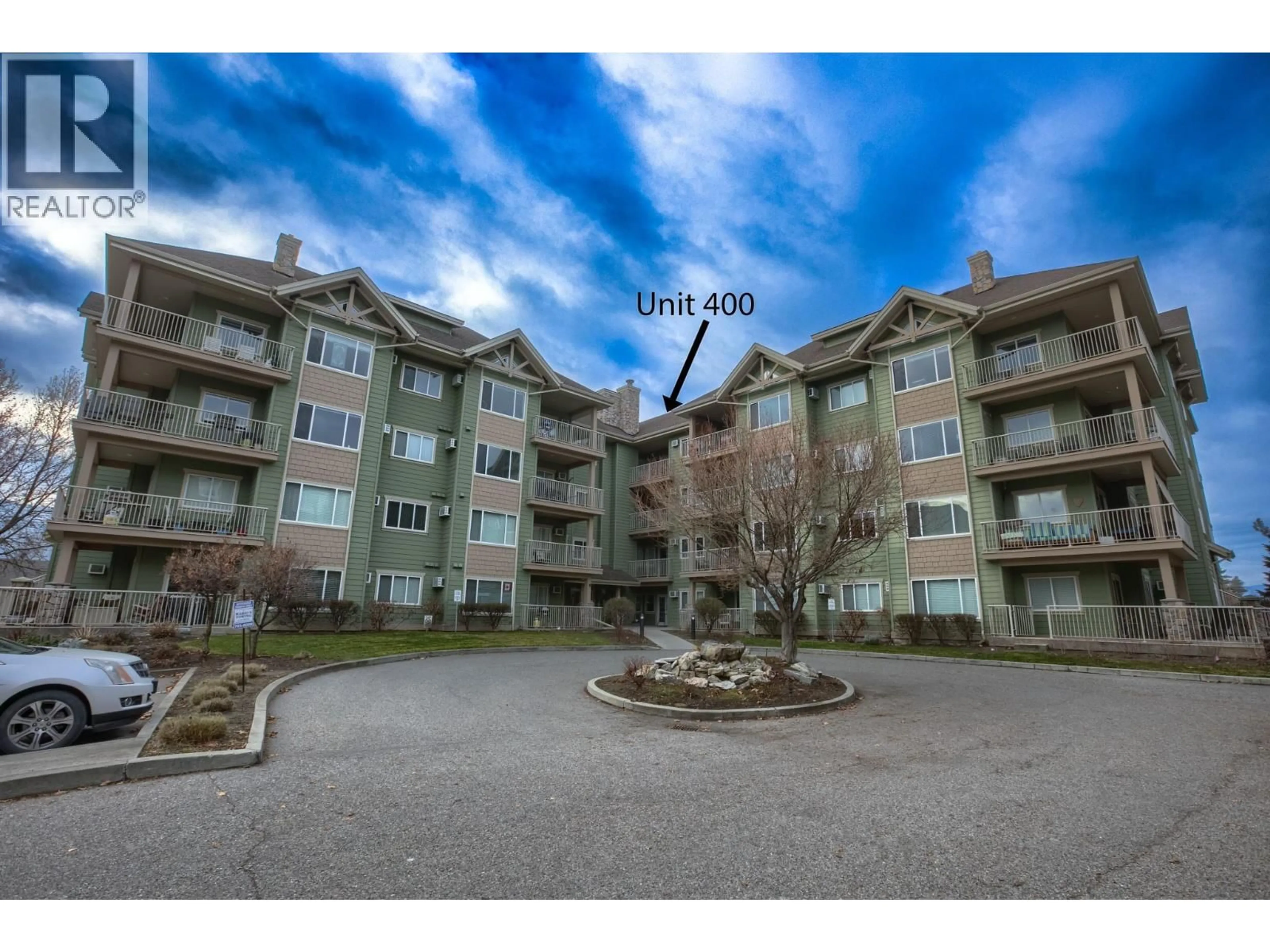 A pic from outside/outdoor area/front of a property/back of a property/a pic from drone, water/lake/river/ocean view for 400 - 680 LEQUIME ROAD, Kelowna British Columbia V1A1A4