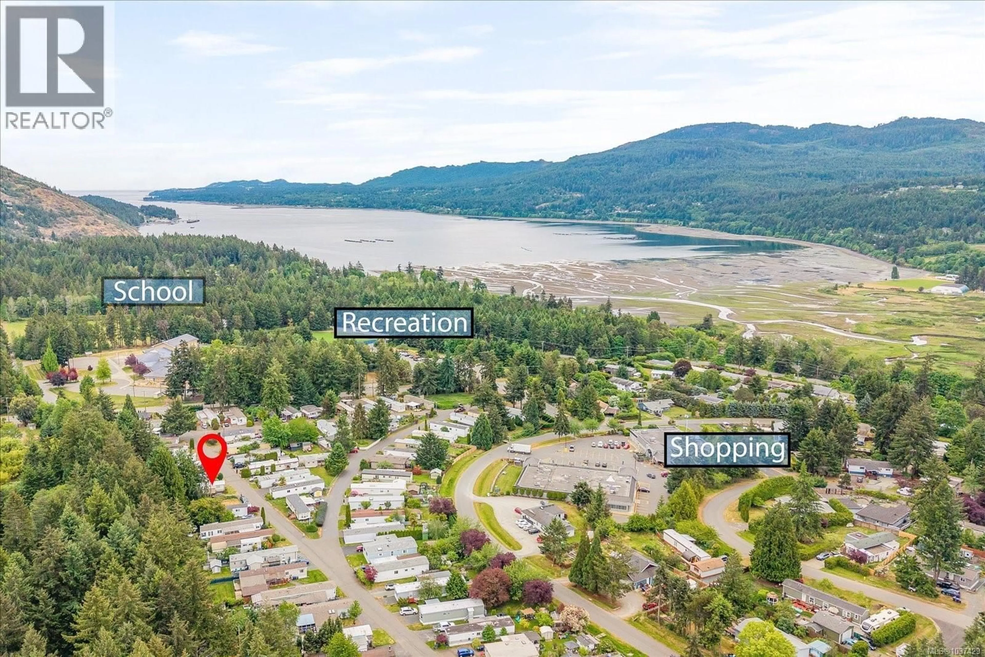 A pic from outside/outdoor area/front of a property/back of a property/a pic from drone, water/lake/river/ocean view for 283 - 2465 APOLLO DRIVE, Nanoose Bay British Columbia V9P9K2