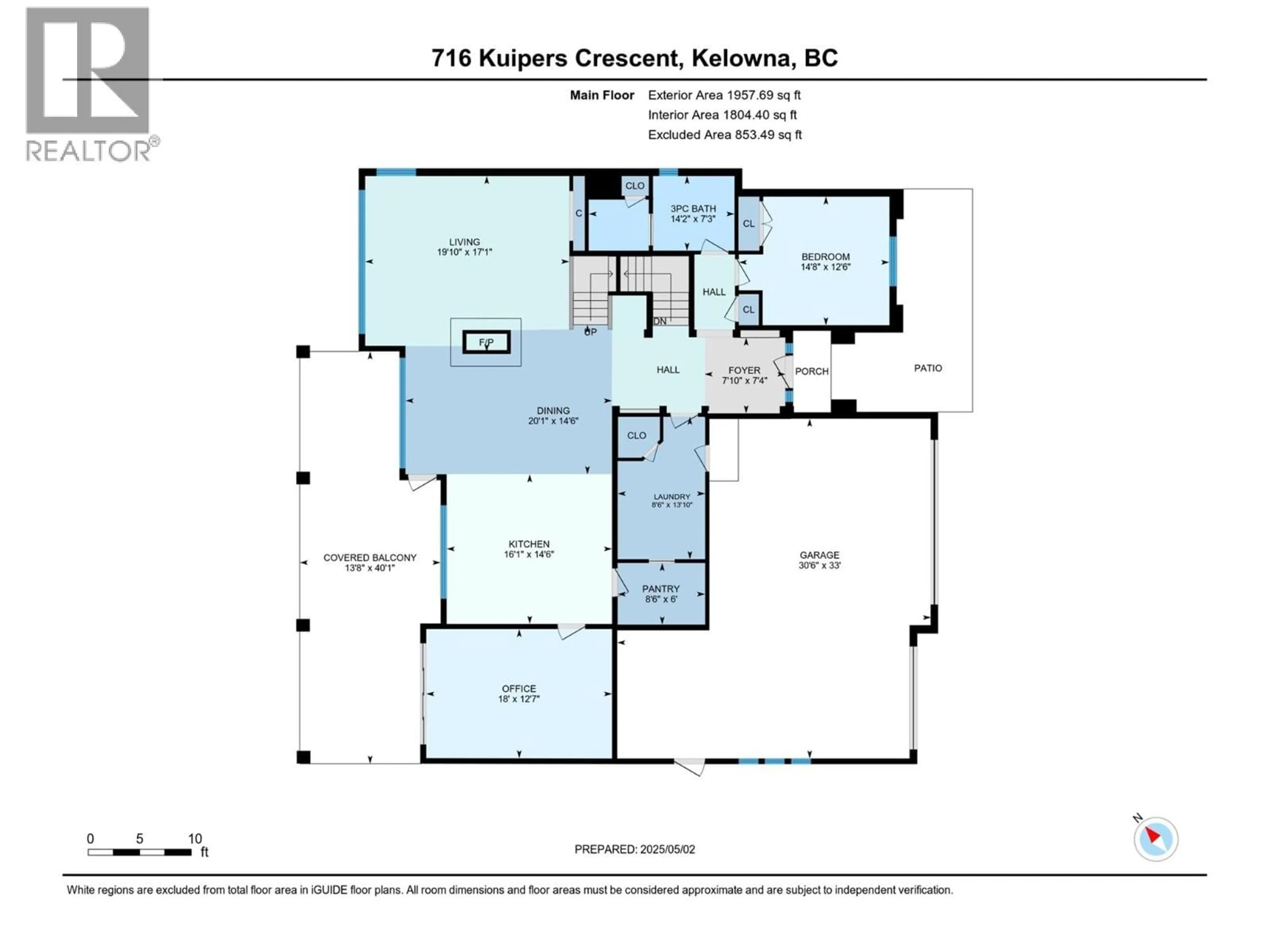 Floor plan for 716 KUIPERS CRESCENT, Kelowna British Columbia V1W5B2
