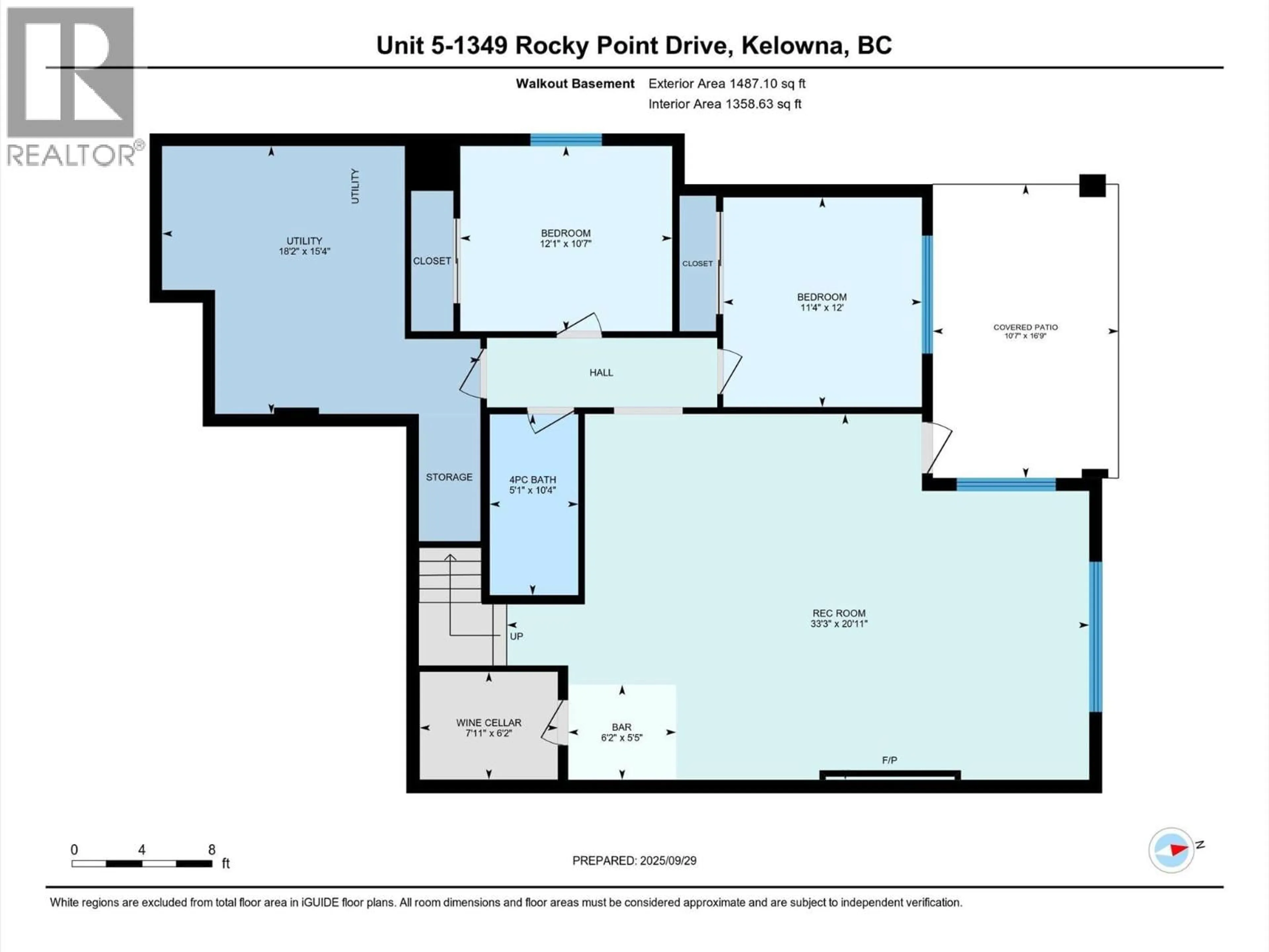 Floor plan for 5 - 1349 ROCKY POINT DRIVE, Kelowna British Columbia V1V0B5