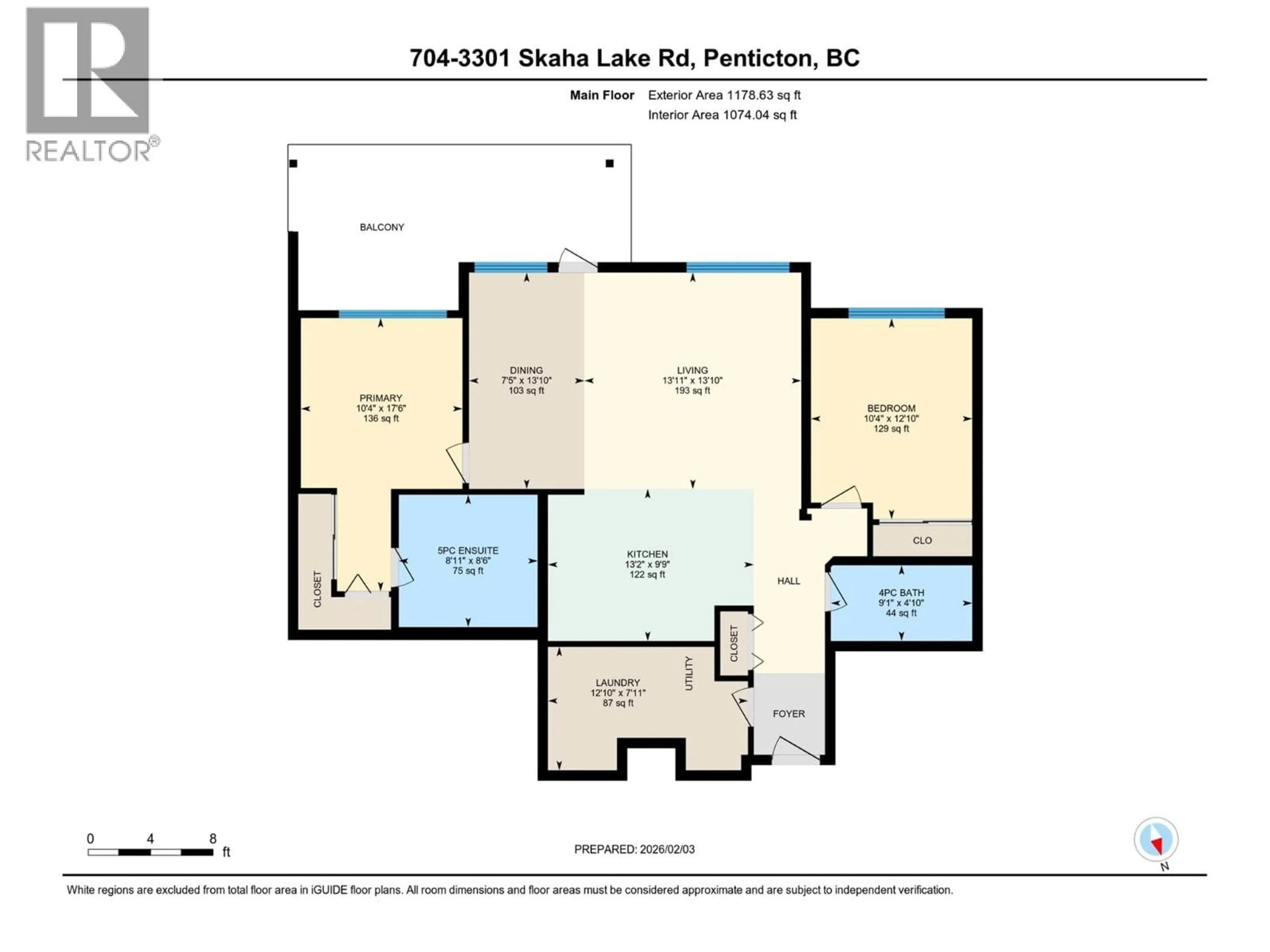 Floor plan for 704 - 3301 SKAHA LAKE ROAD, Penticton British Columbia V2A6G6
