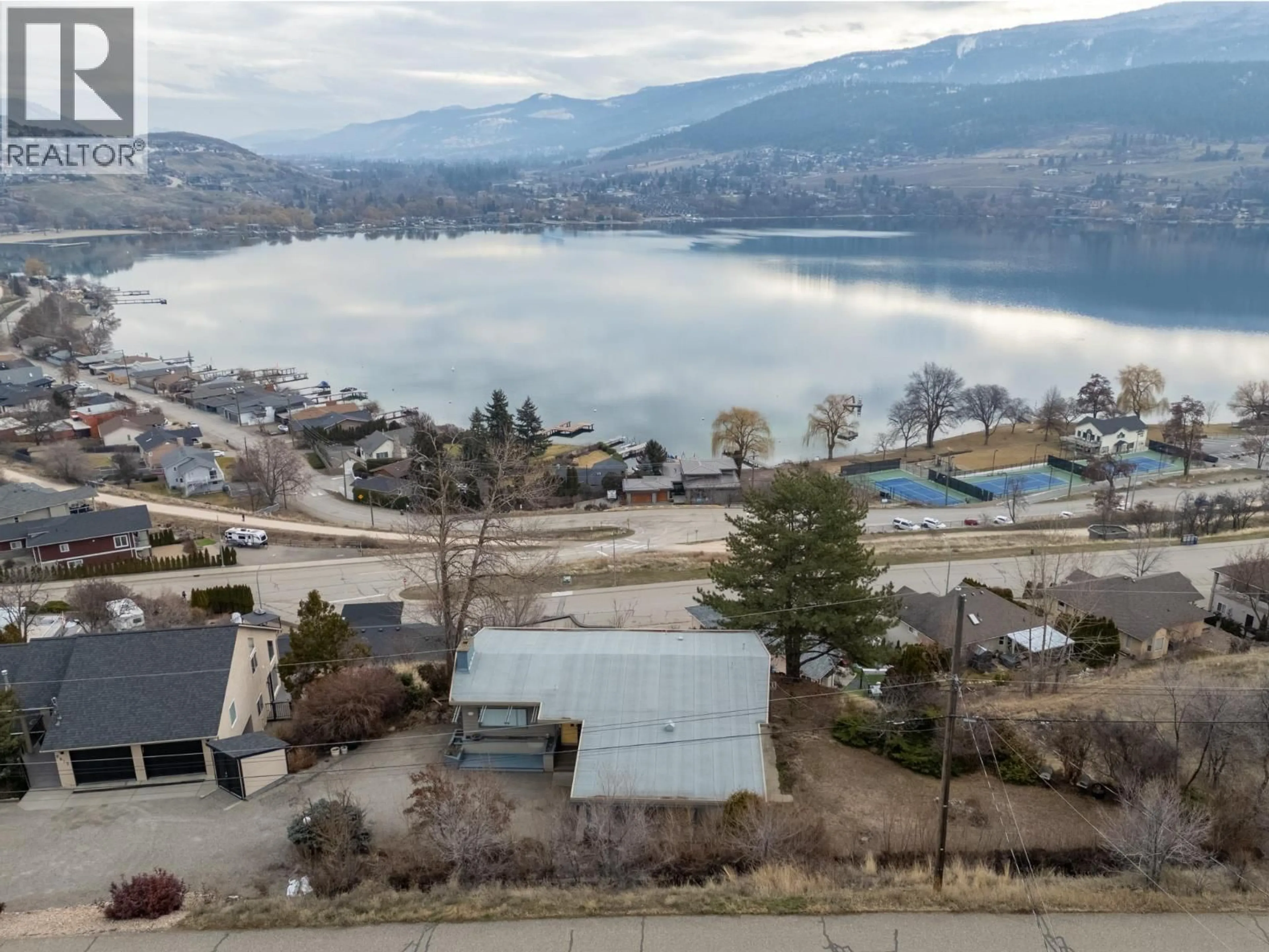 A pic from outside/outdoor area/front of a property/back of a property/a pic from drone, water/lake/river/ocean view for 8613 FITZMAURICE DRIVE, Coldstream British Columbia V1B1X3