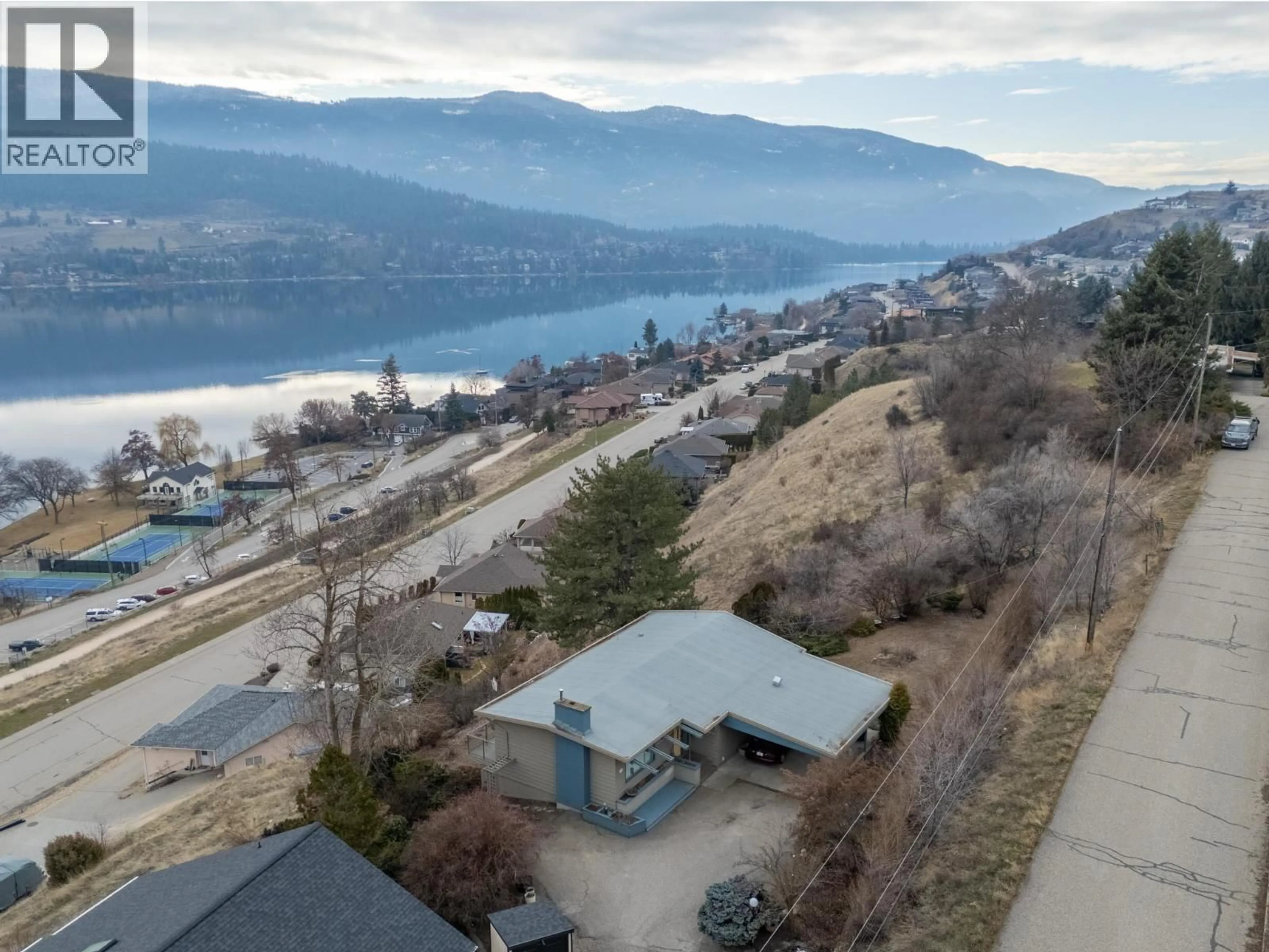 A pic from outside/outdoor area/front of a property/back of a property/a pic from drone, water/lake/river/ocean view for 8613 FITZMAURICE DRIVE, Coldstream British Columbia V1B1X3