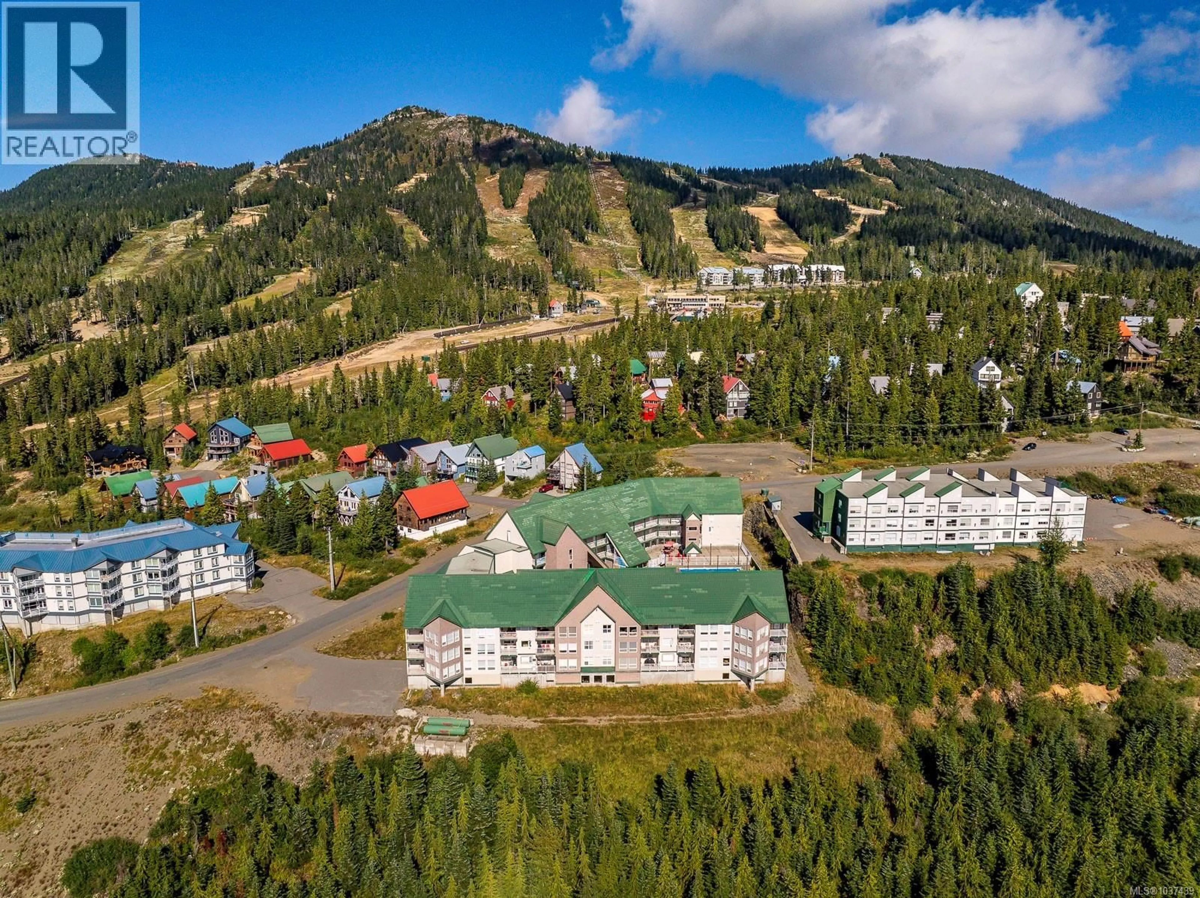 A pic from outside/outdoor area/front of a property/back of a property/a pic from drone, mountain view for 502 - 1201 HENRY ROAD, Courtenay British Columbia V9N7P2