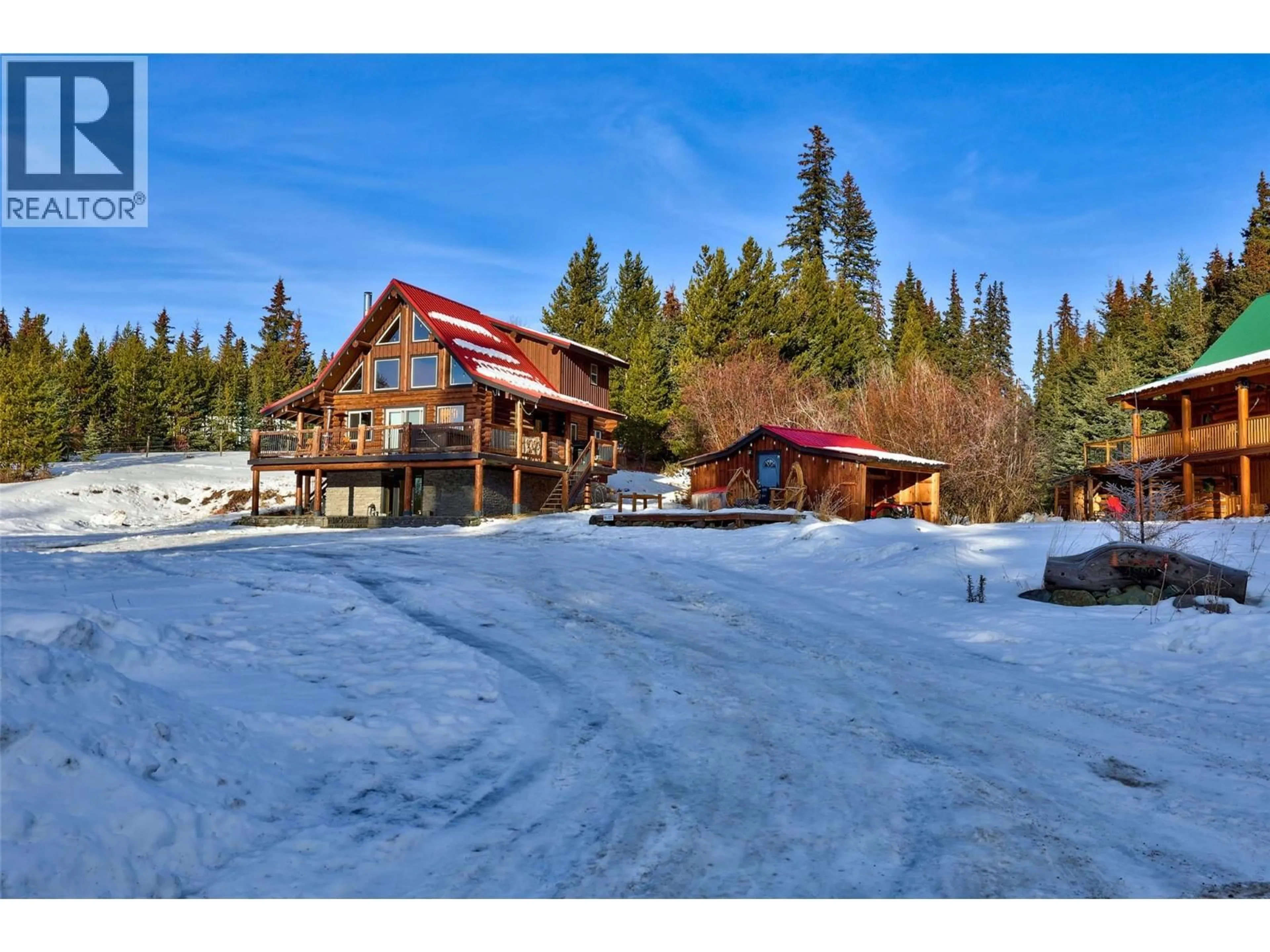 A pic from outside/outdoor area/front of a property/back of a property/a pic from drone, mountain view for 4889 PINE RIDGE WAY, Logan Lake British Columbia V0K1W0