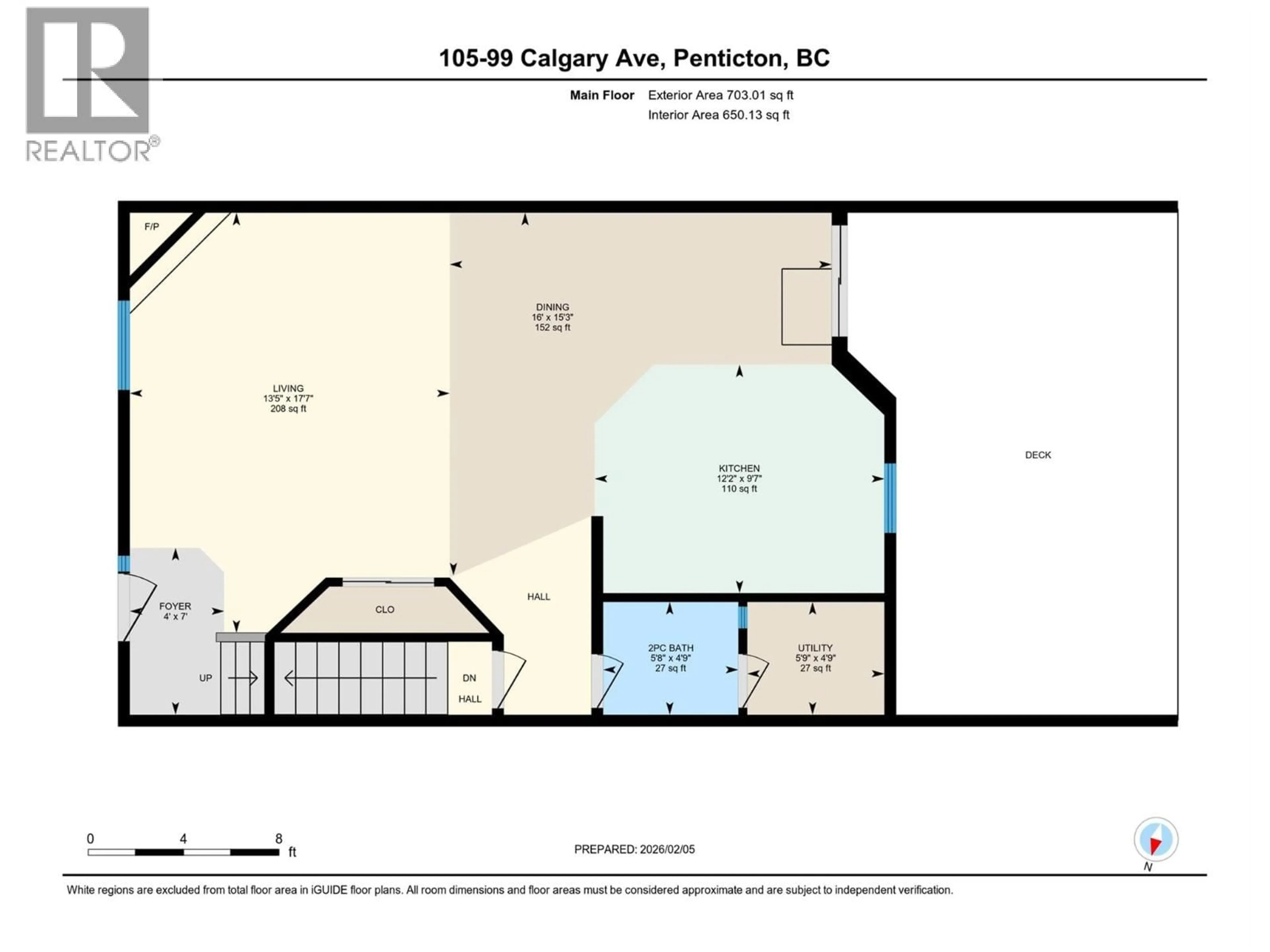 Floor plan for 105 - 99 CALGARY AVENUE, Penticton British Columbia V2A2T7
