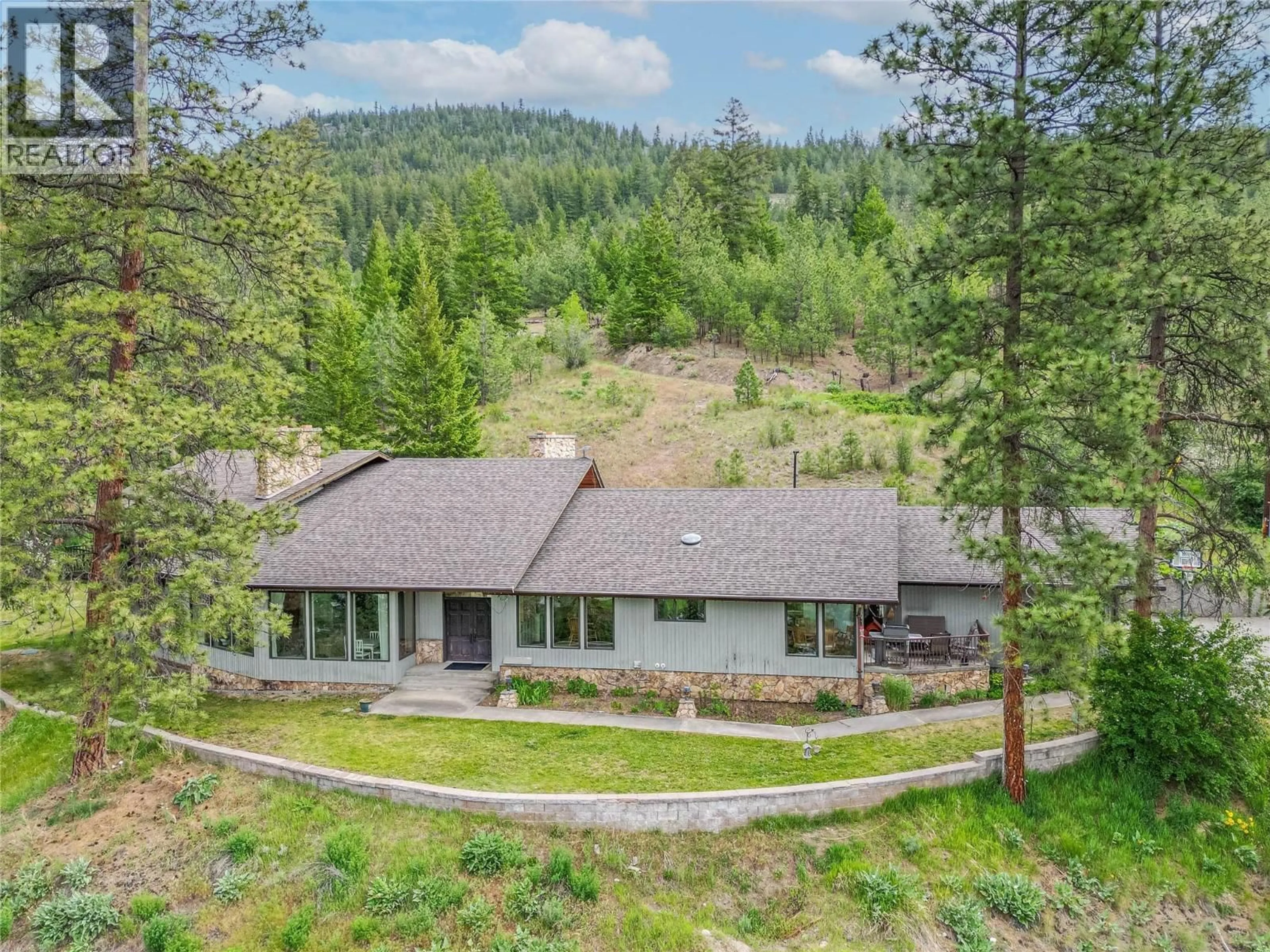 A pic from outside/outdoor area/front of a property/back of a property/a pic from drone, forest/trees view for 8548 YELLOWHEAD HIGHWAY, Kamloops British Columbia V0E1Z2