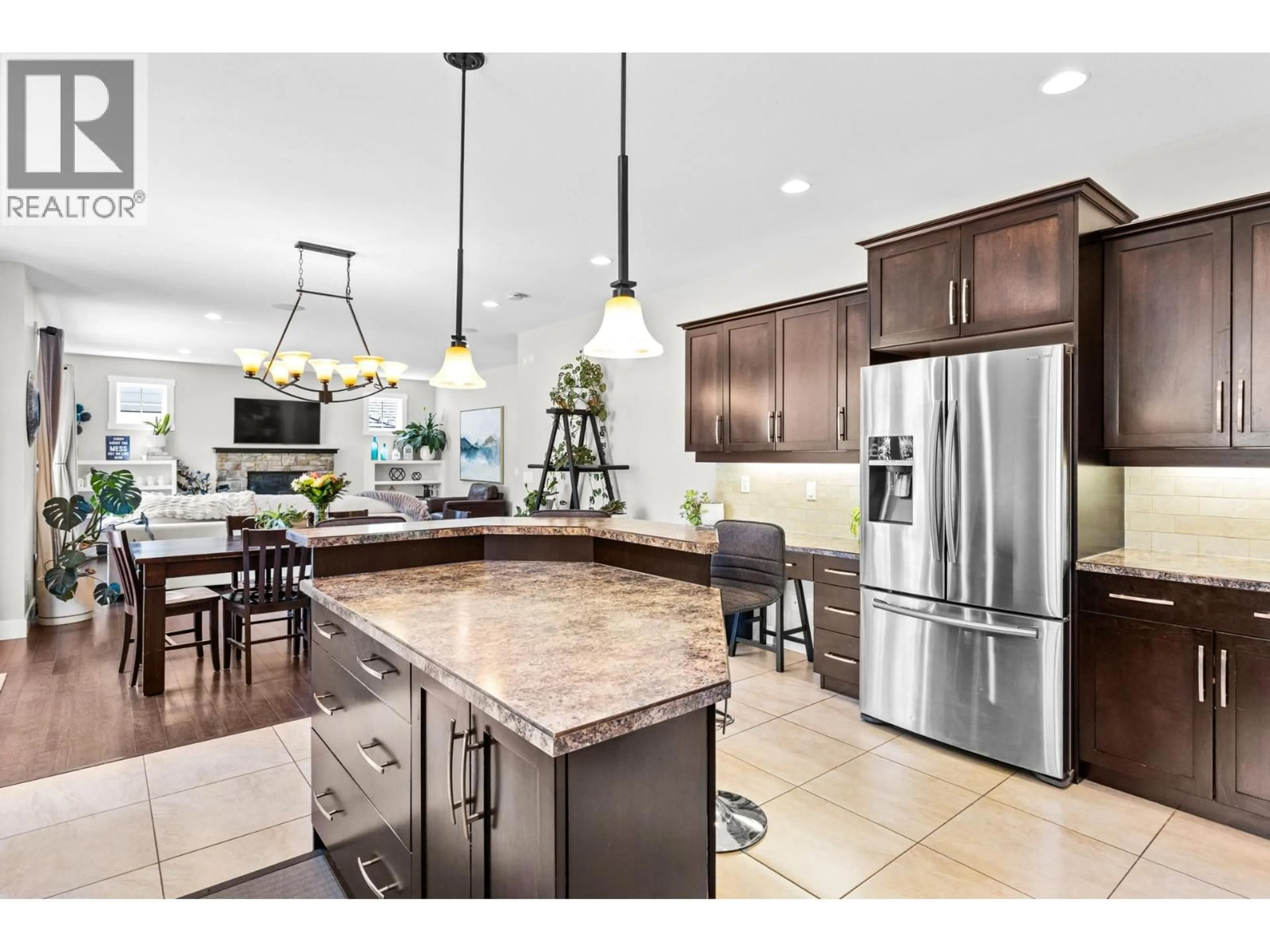 Open concept kitchen, ceramic/tile floor for 1441 BLACK MOUNTAIN CRESCENT, Kelowna British Columbia V1P1P6