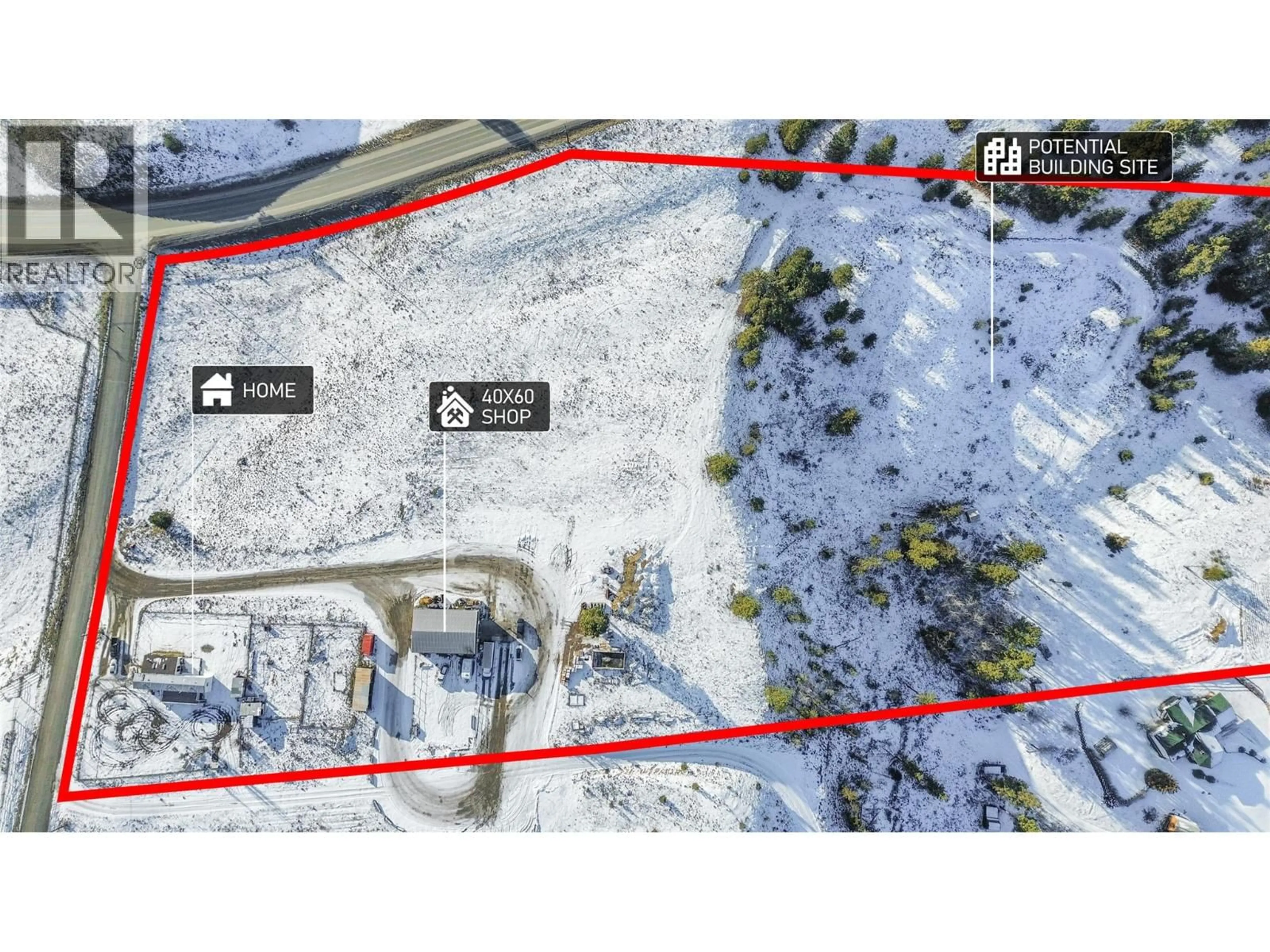A pic from outside/outdoor area/front of a property/back of a property/a pic from drone, street for 324 SUNFLOWER ESTATES ROAD, Princeton British Columbia V0X1W0
