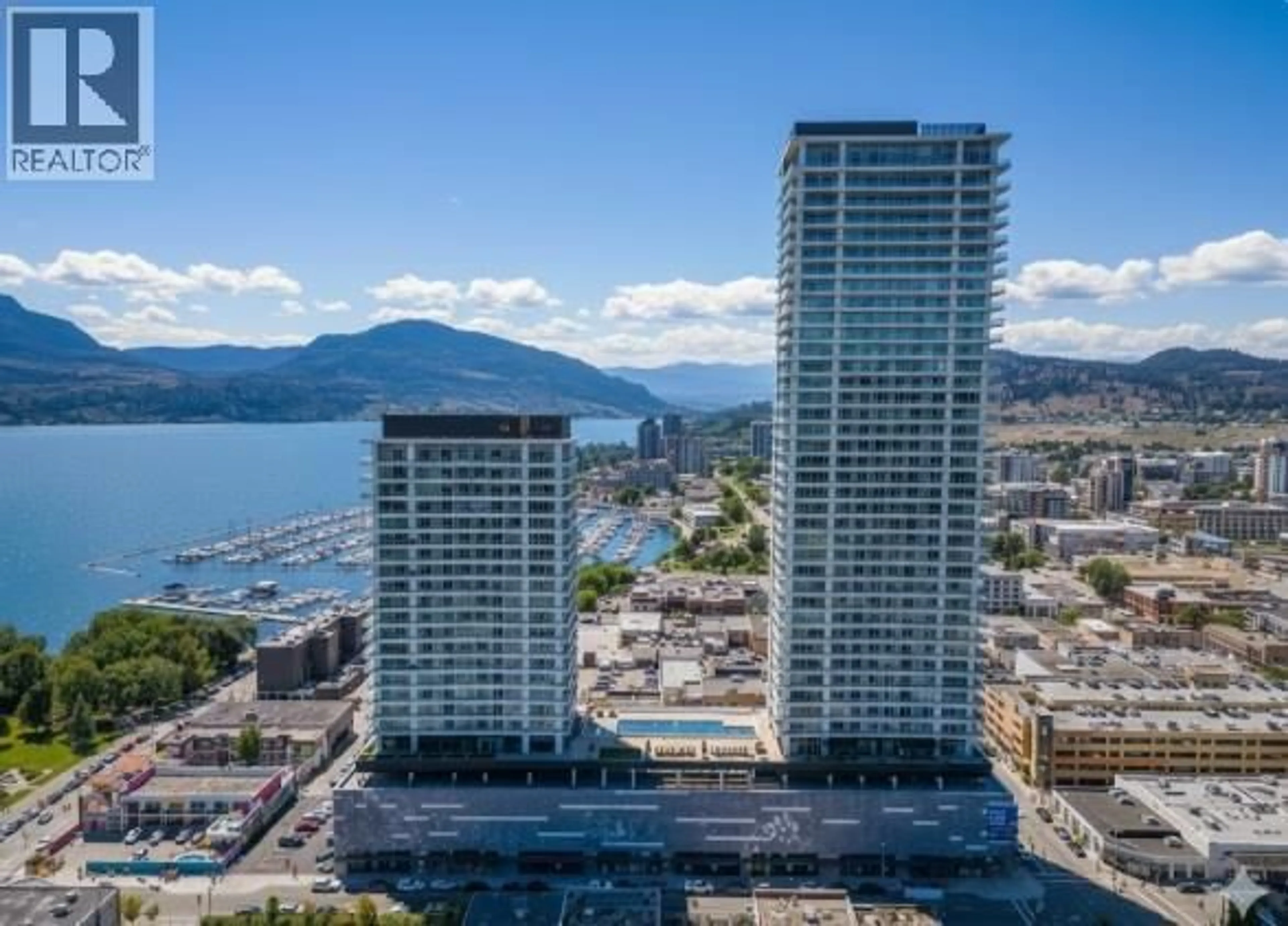 A pic from outside/outdoor area/front of a property/back of a property/a pic from drone, water/lake/river/ocean view for 1808 - 1626 WATER STREET, Kelowna British Columbia V1Y0N7