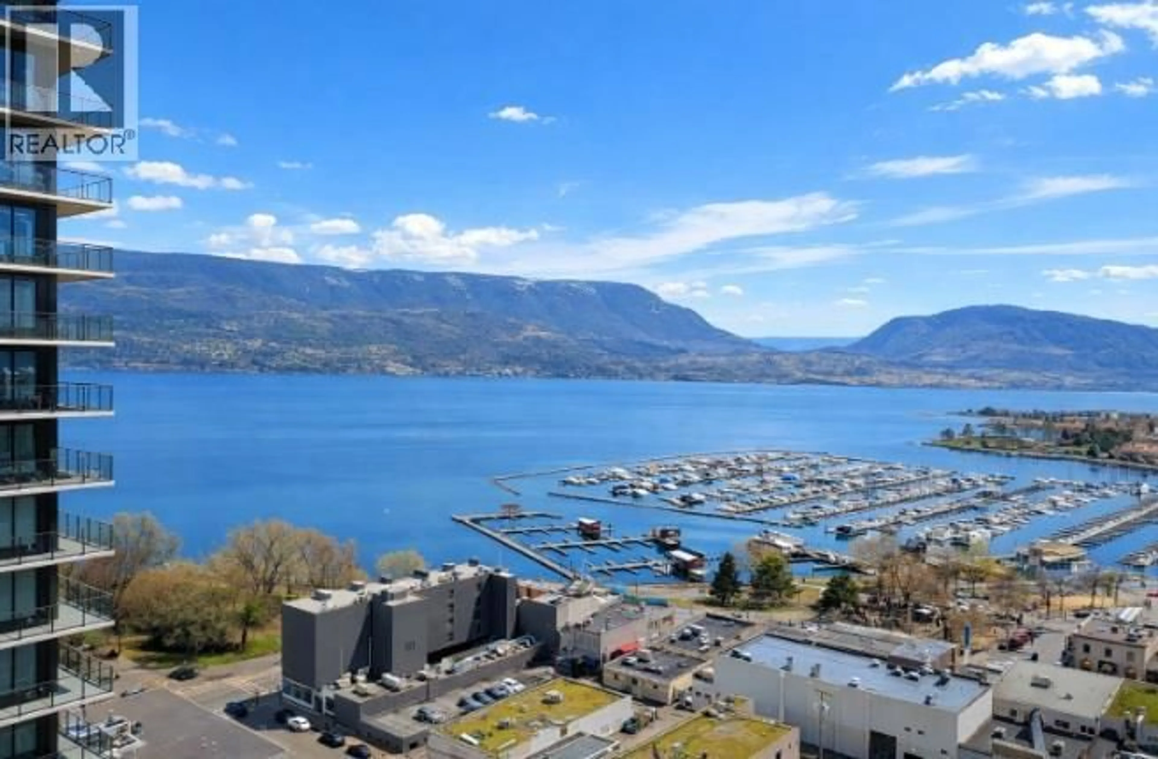 A pic from outside/outdoor area/front of a property/back of a property/a pic from drone, water/lake/river/ocean view for 1808 - 1626 WATER STREET, Kelowna British Columbia V1Y0N7