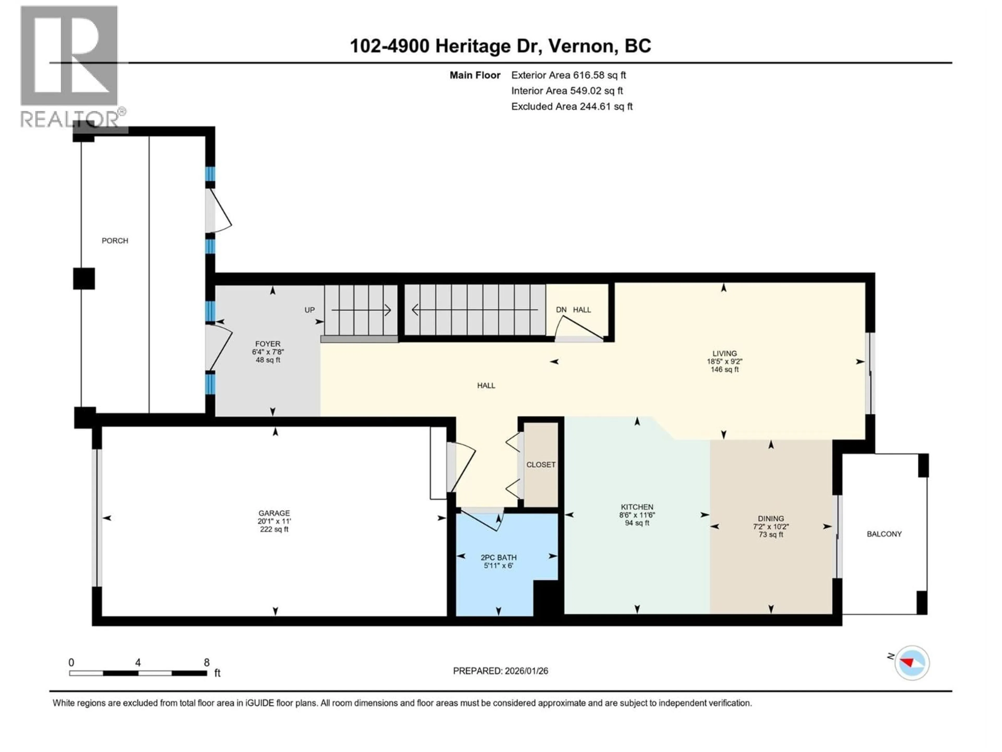 Floor plan for 102 - 4900 HERITAGE DRIVE, Vernon British Columbia V1T9X1